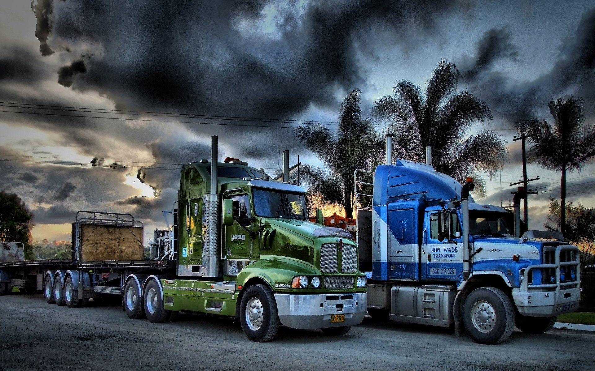 Camion verde e blu, 1920x1200 Full HD+, PC Desktop