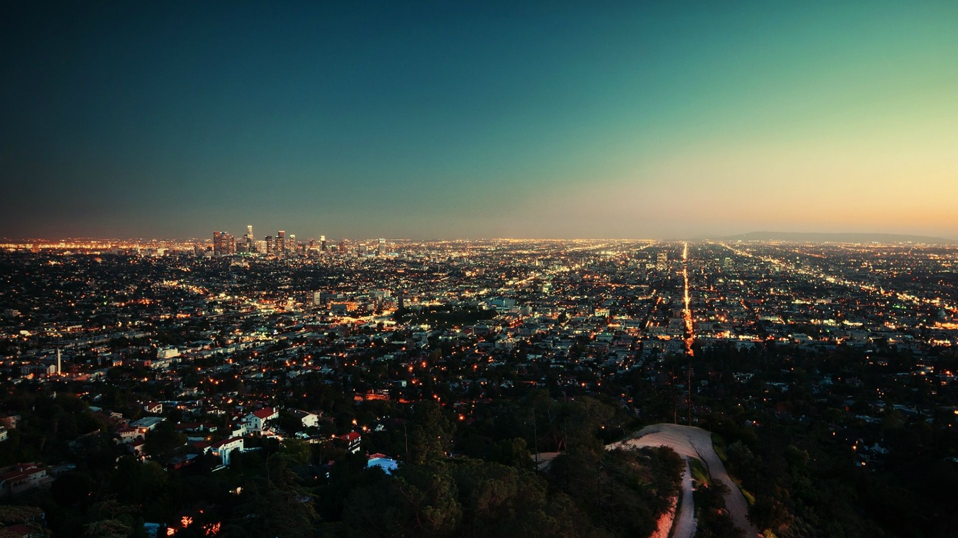 Skyline città al tramonto, 1920x1080 Full HD 1080p, PC