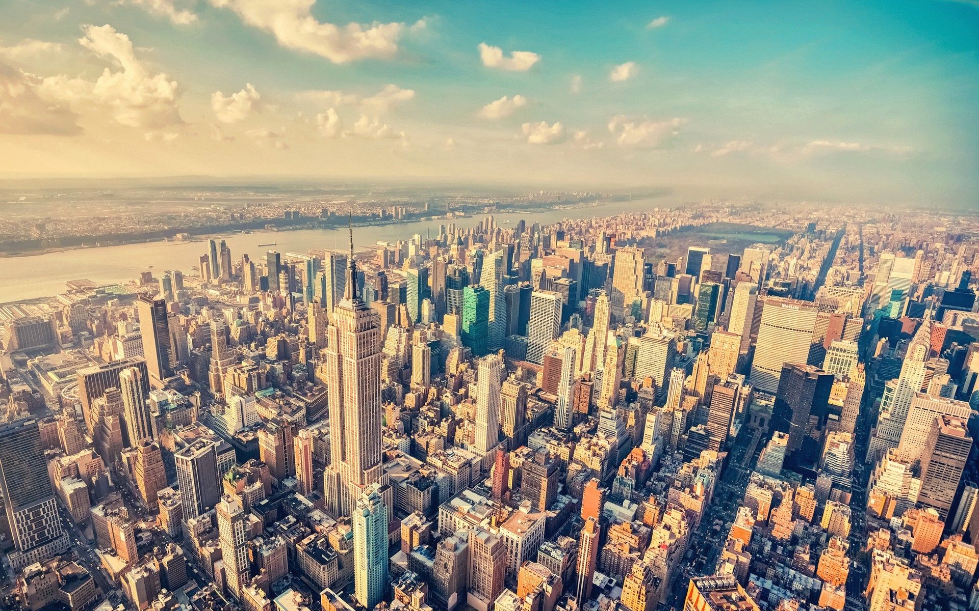 Skyline di New York vintage, 1920x1200 WUXGA, Monitor Gaming