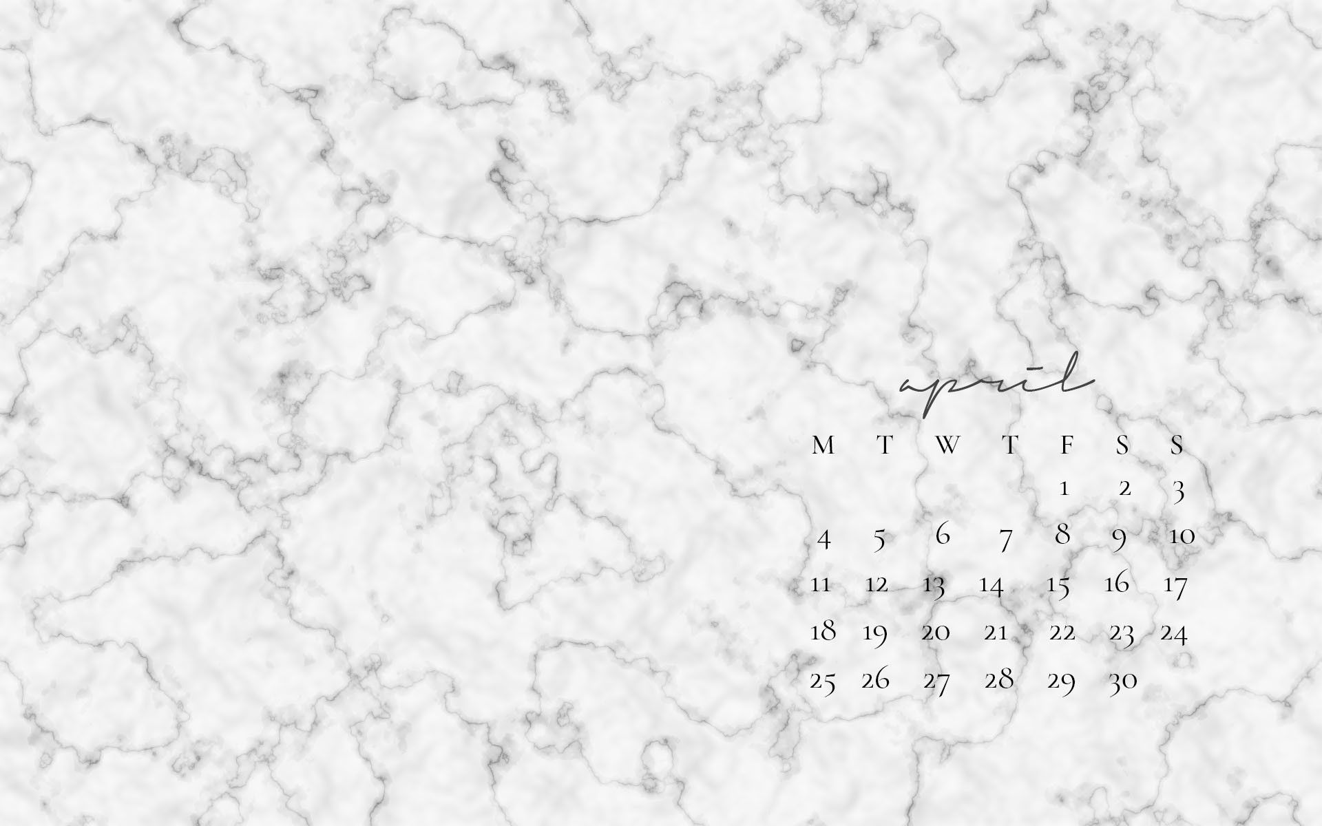 Calendario aprile marmo bianco, 1920x1200 Full HD+ WUXGA, PC Desktop