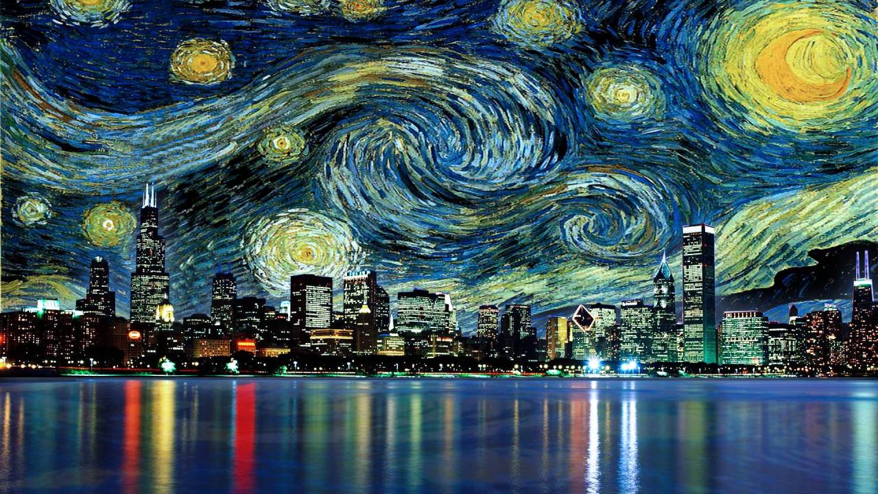 Notte stellata skyline città, 1280x720 720p, Monitor Gaming