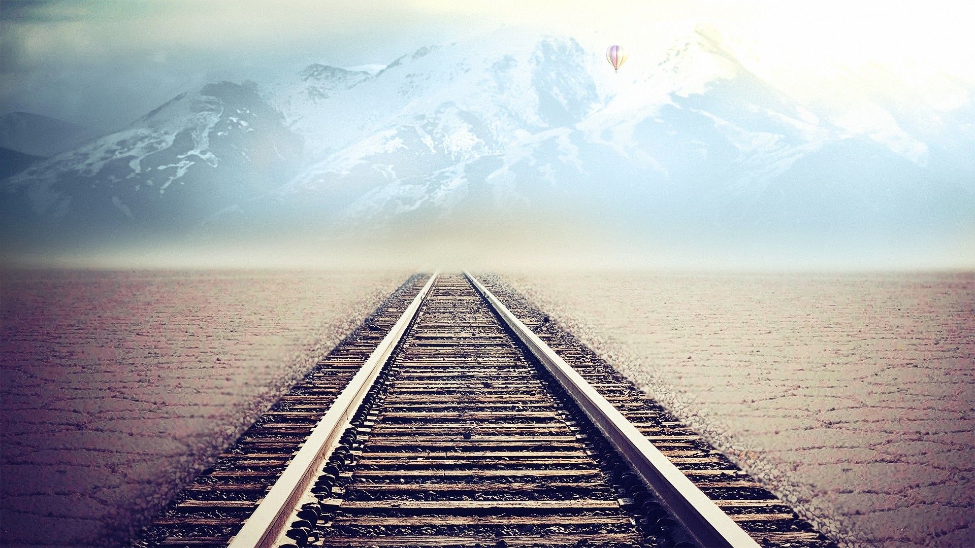 Binario ferroviario verso montagne, 1920x1080 Full HD, Desktop