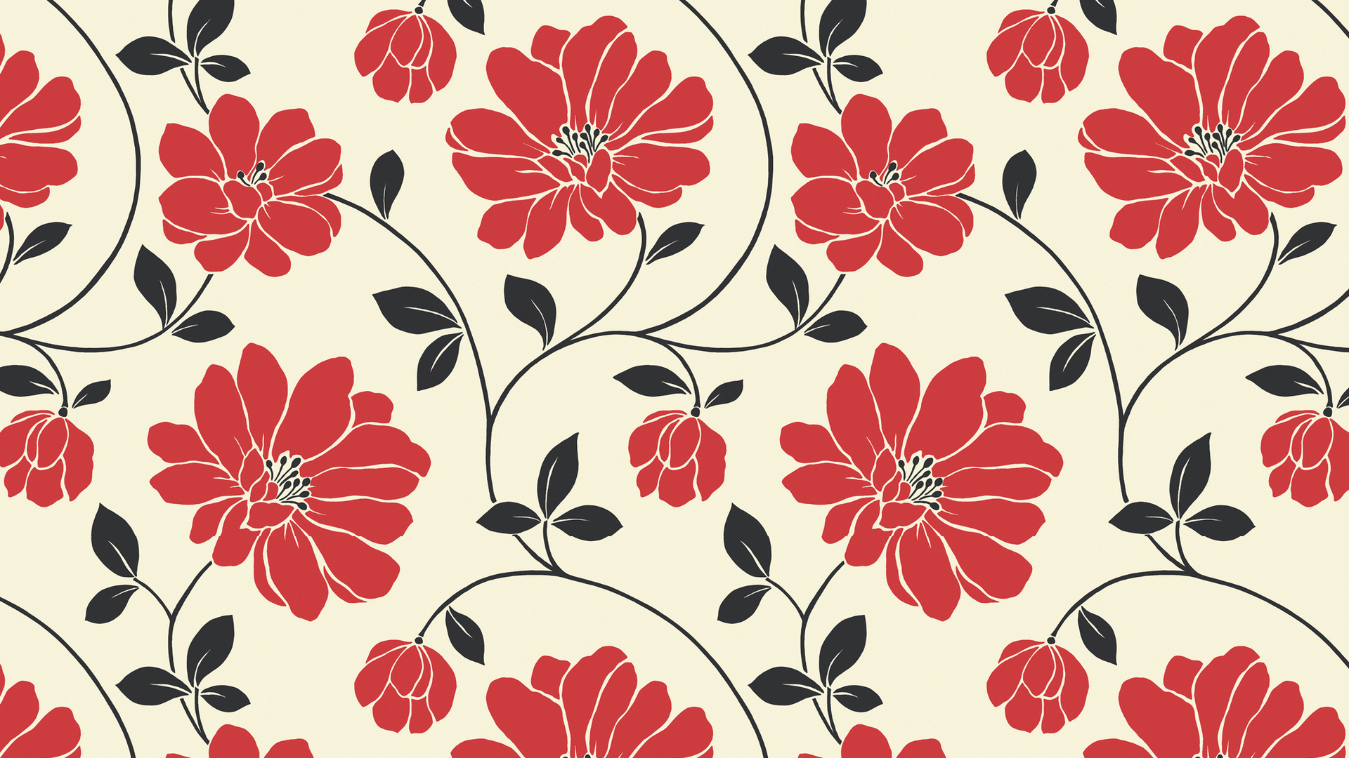 Fiori rossi pattern floreale, 1920x1080 1080p, PC Desktop
