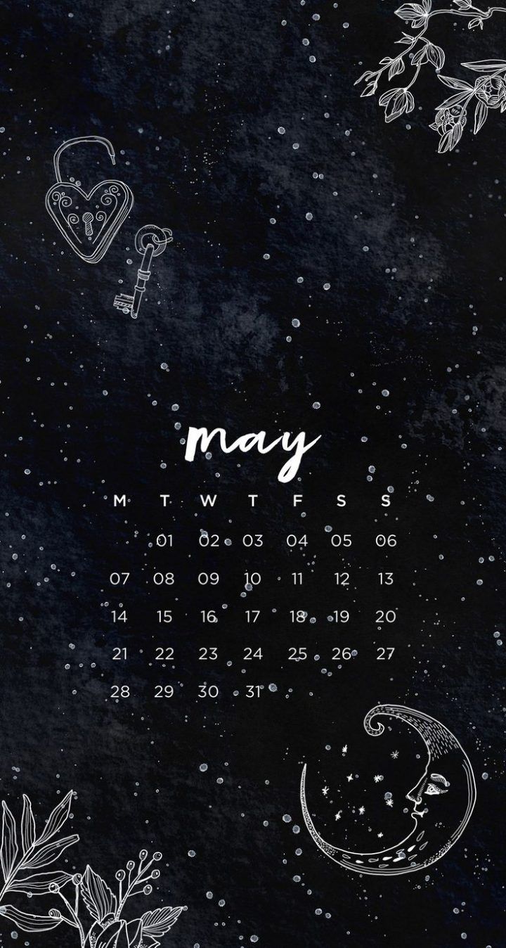 Calendario maggio disegni floreali notte, 720x1348 Full HD Verticale, iPhone