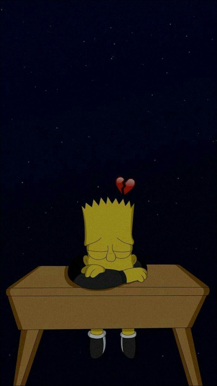 Bart Simpson triste al banco, 720x1280 Full HD Verticale, iPhone