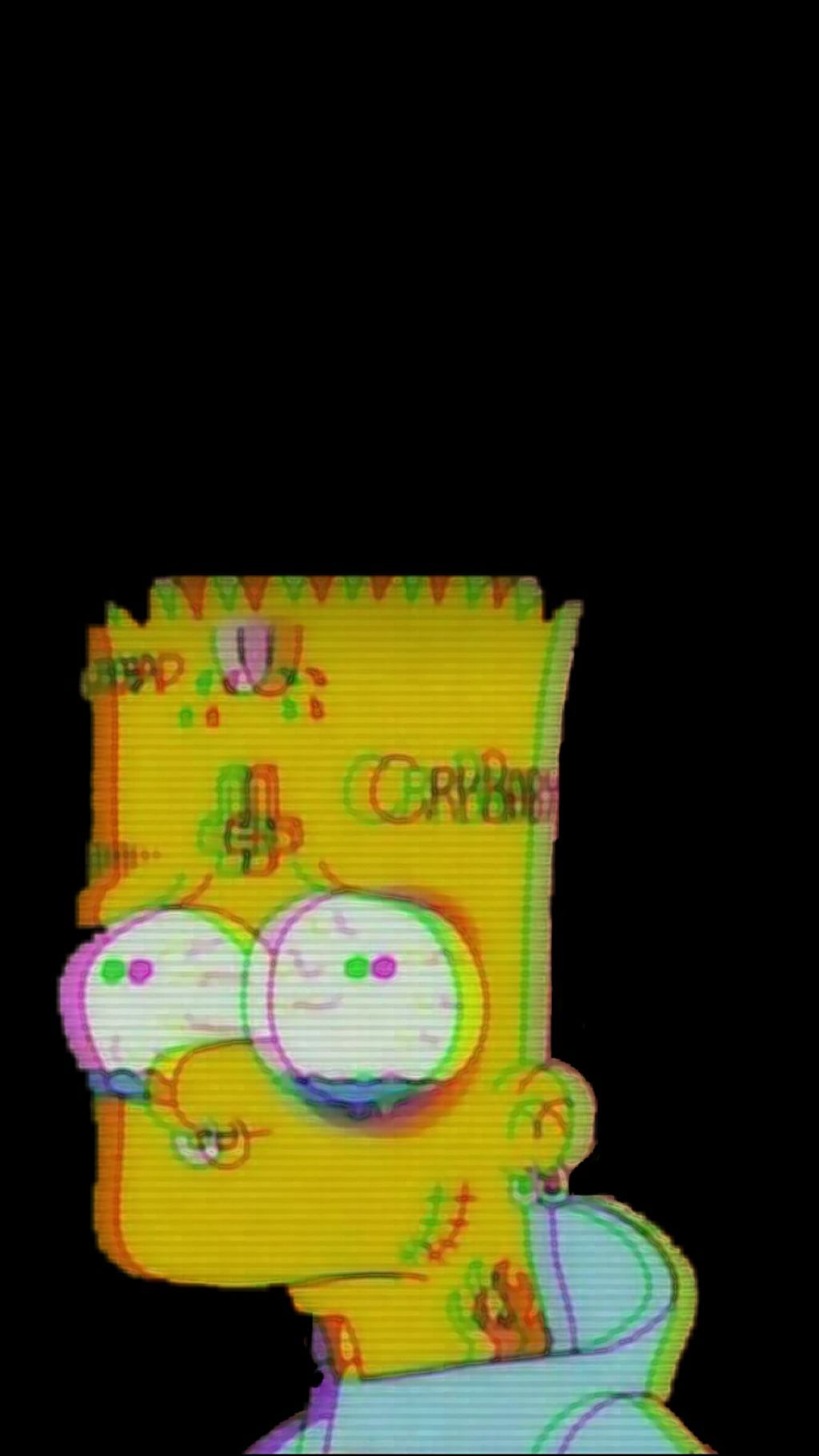 Bart Simpson glitch effetto, serie animata, 1024x1820 Full HD Verticale, Smartphone