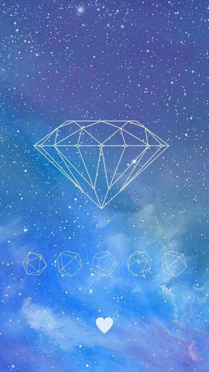 Diamante disegno galassia blu, 720x1280 Verticale, Telefono