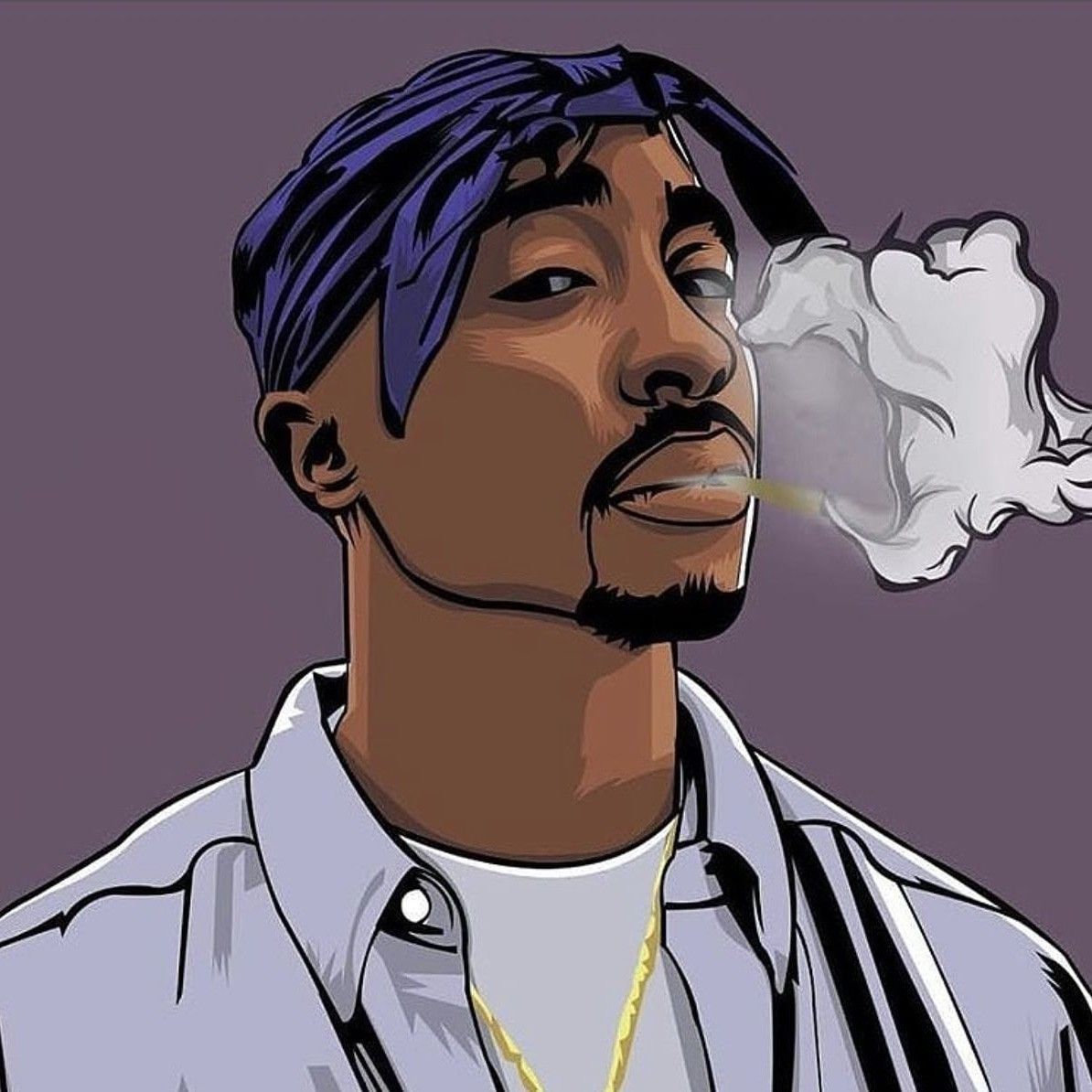 Tupac cartoon fumo bandana, 1194x1194 HD, Laptop