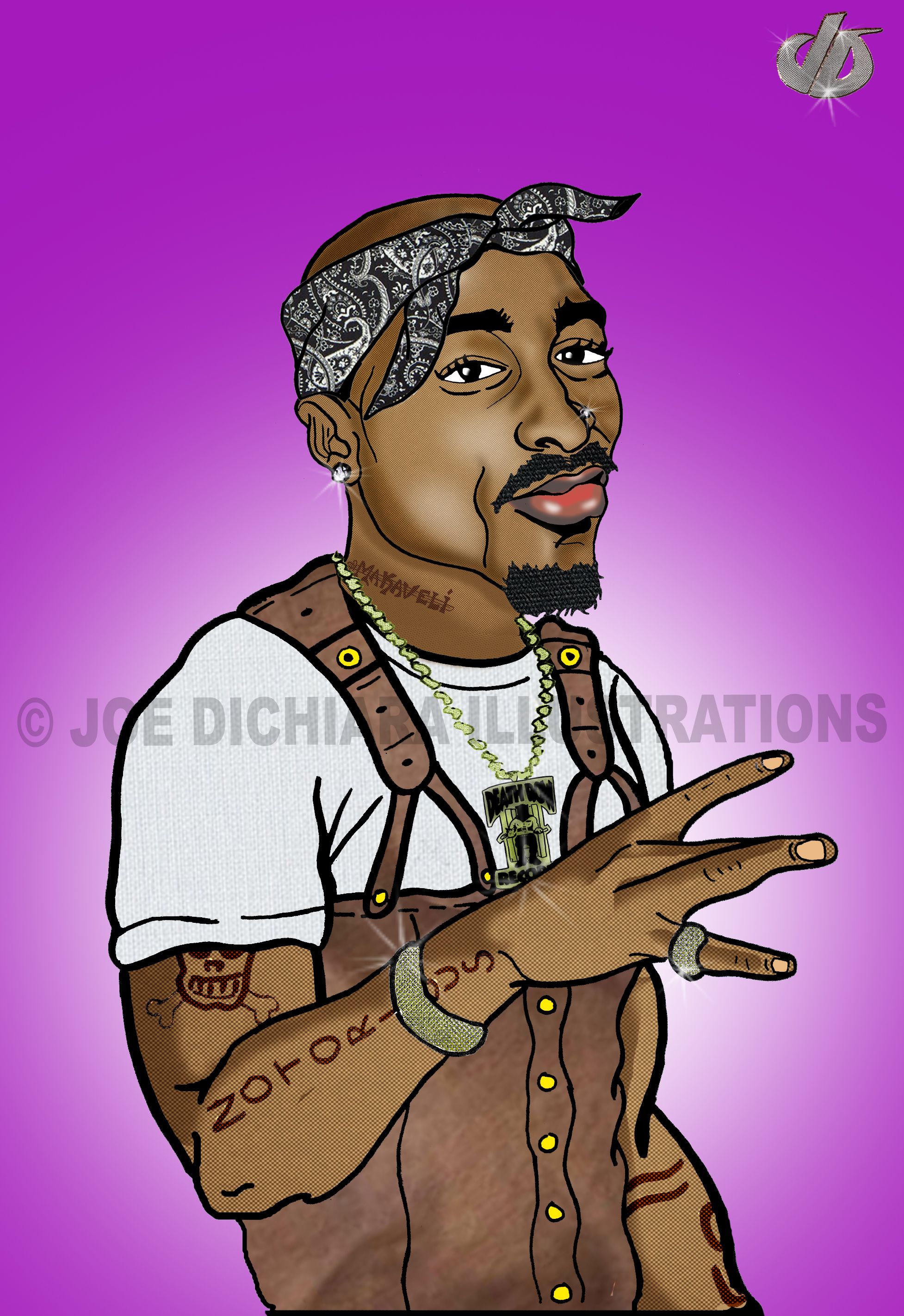 Tupac Shakur cartone animato, 1954x2845 Full HD Verticale, Smartphone