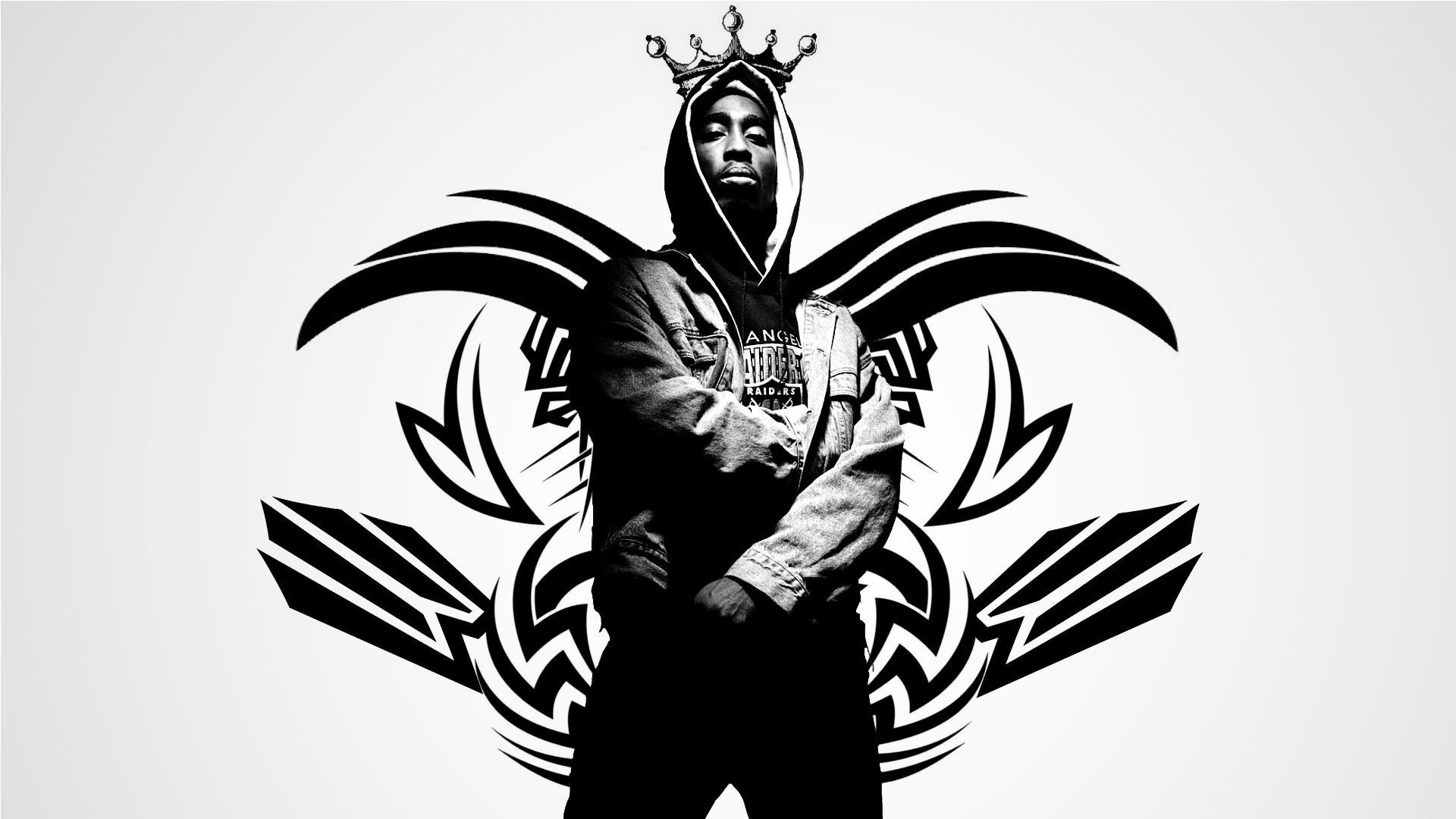 Tupac cartoon con corona tribale, 1920x1080 Full HD 1080p, Laptop