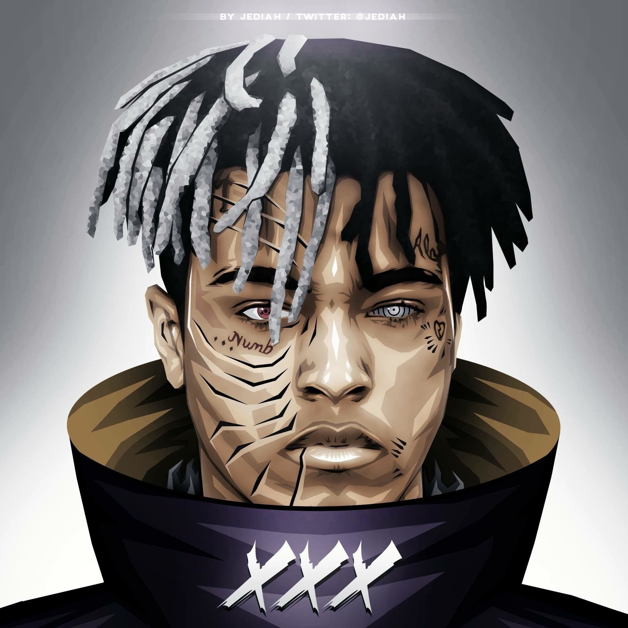 XXXTentacion ritratto illustrato, Jahseh Onfroy, 2000x2000 alta risoluzione, PC