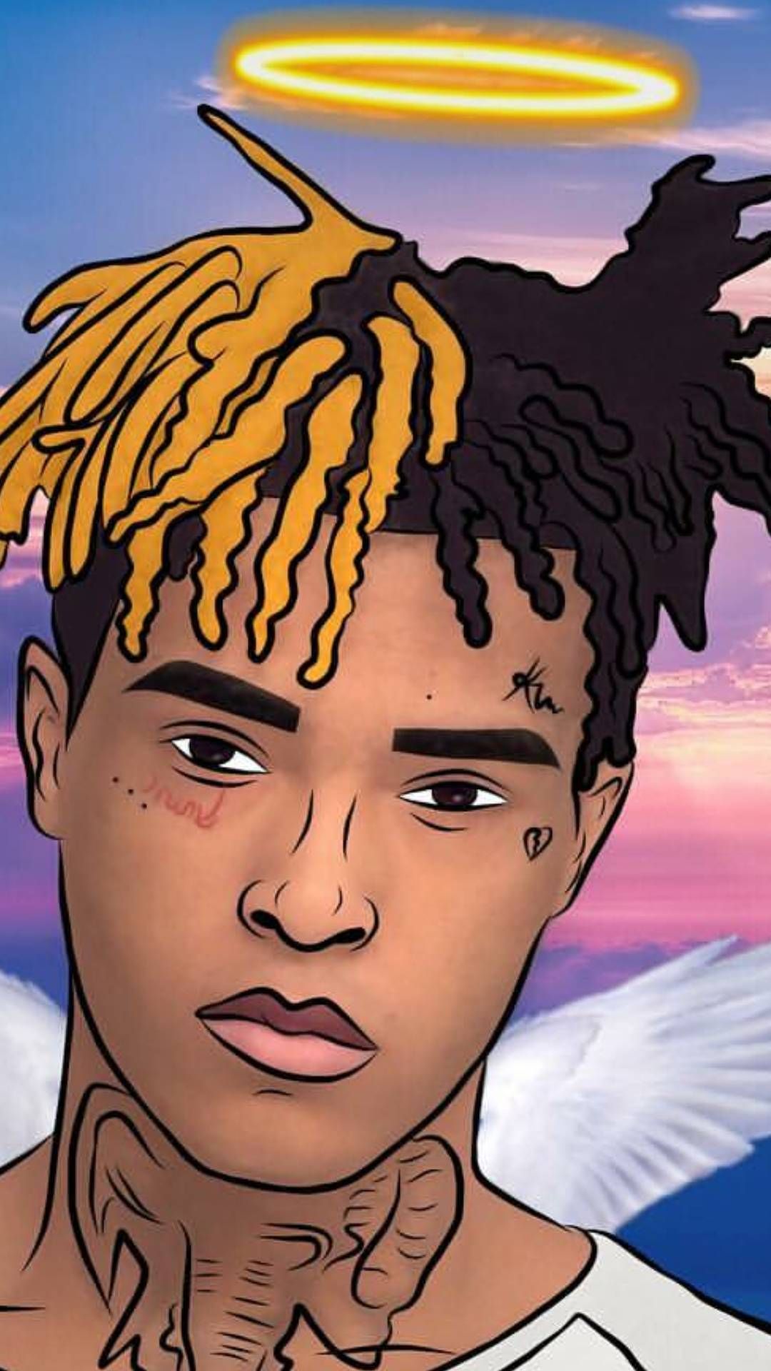 XXXTentacion illustrazione angelo, 1080x1920 Verticale, Mobile