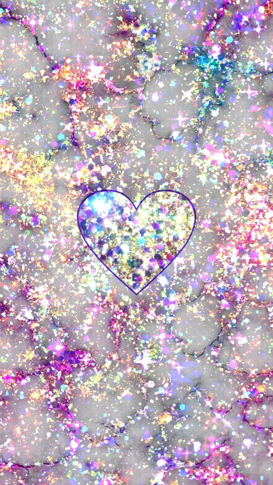 Cuore glitter arcobaleno, 1080x1920 Full HD Verticale, iPhone
