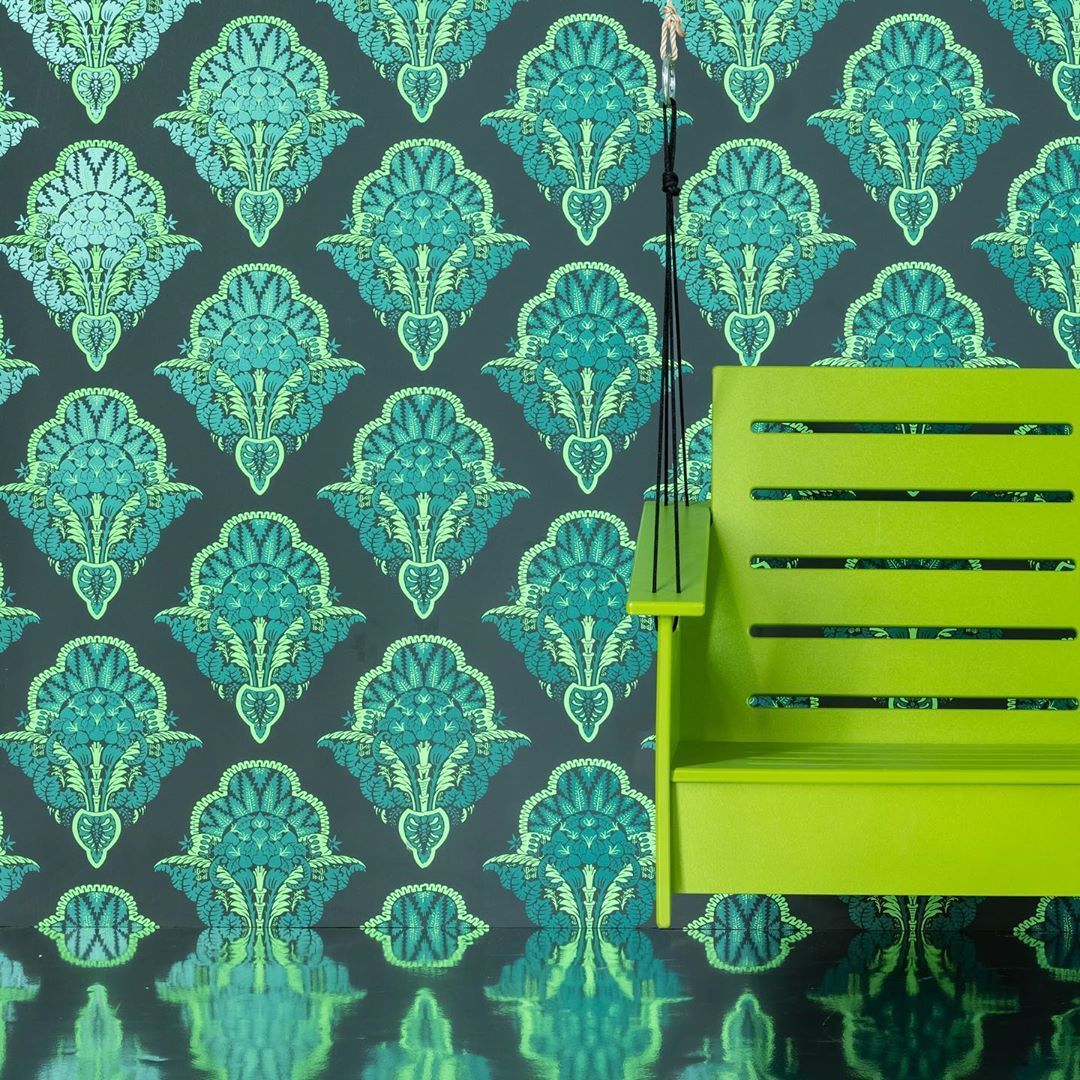Carta da parati damascata turchese, 1080x1080 HD, Desktop