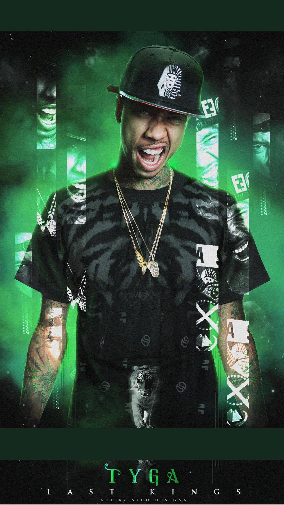 Tyga Last Kings verde, 1080x1920 Verticale, Samsung Galaxy