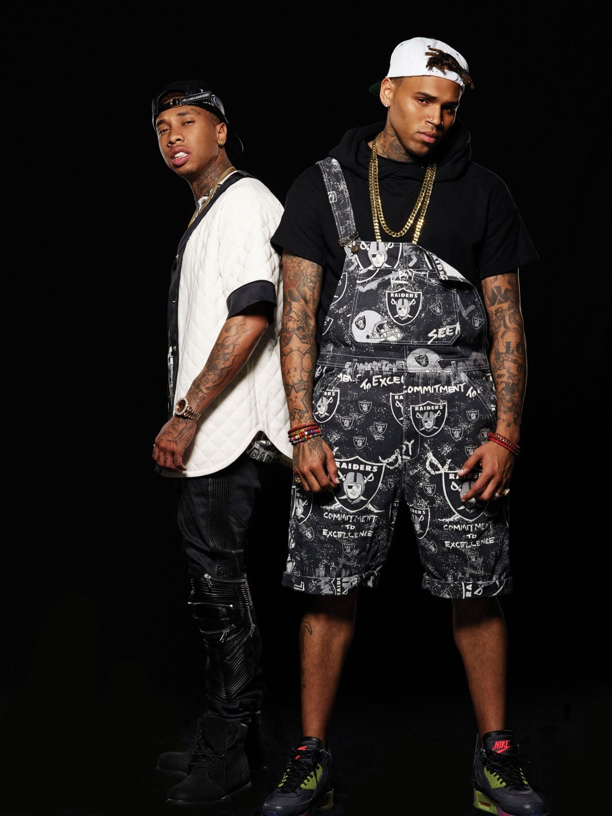 Tyga e Chris Brown, sfondo nero, 1200x1600 Full HD Verticale, iPhone