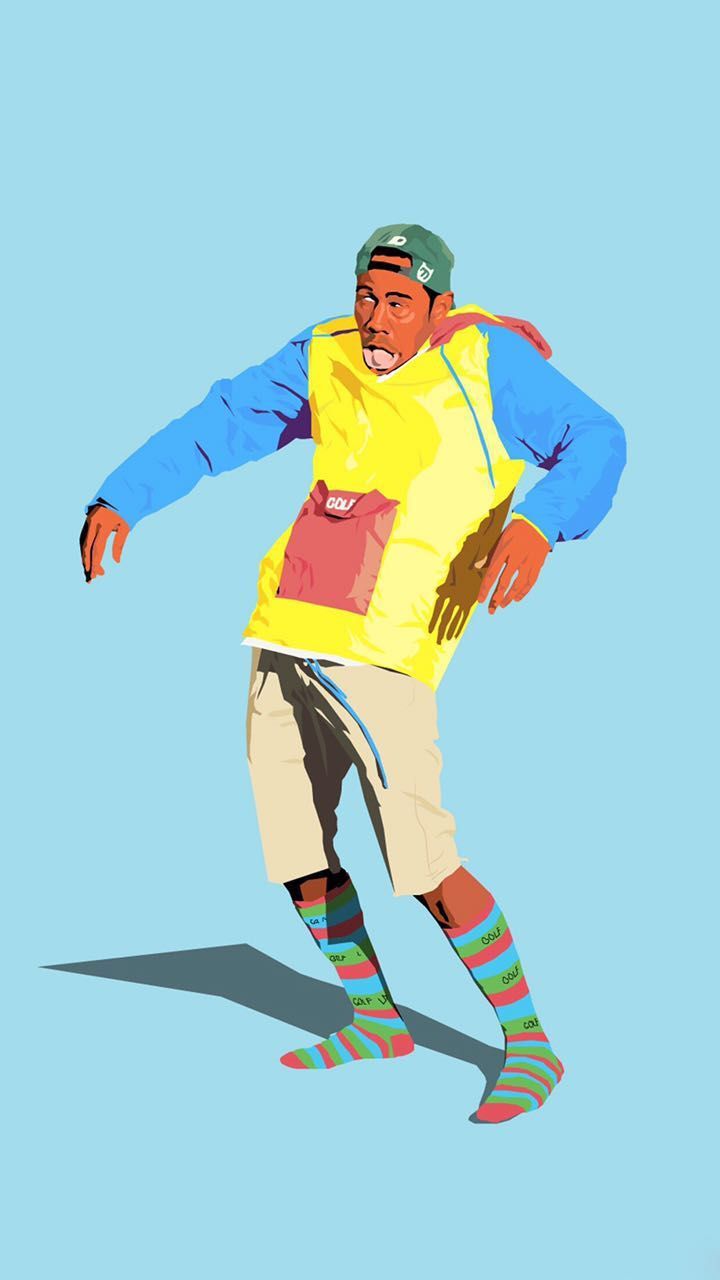 Illustrazione uomo che balla, sfondo azzurro, 720x1280 Verticale, iPhone Pro Max