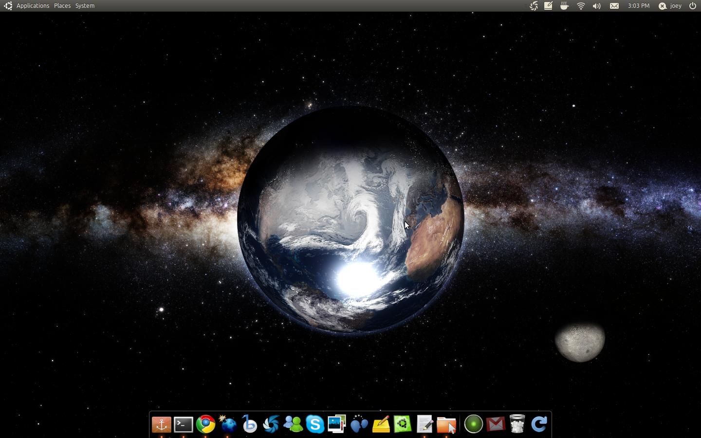 Terra e galassia desktop Ubuntu, 1440x900 HD, Desktop