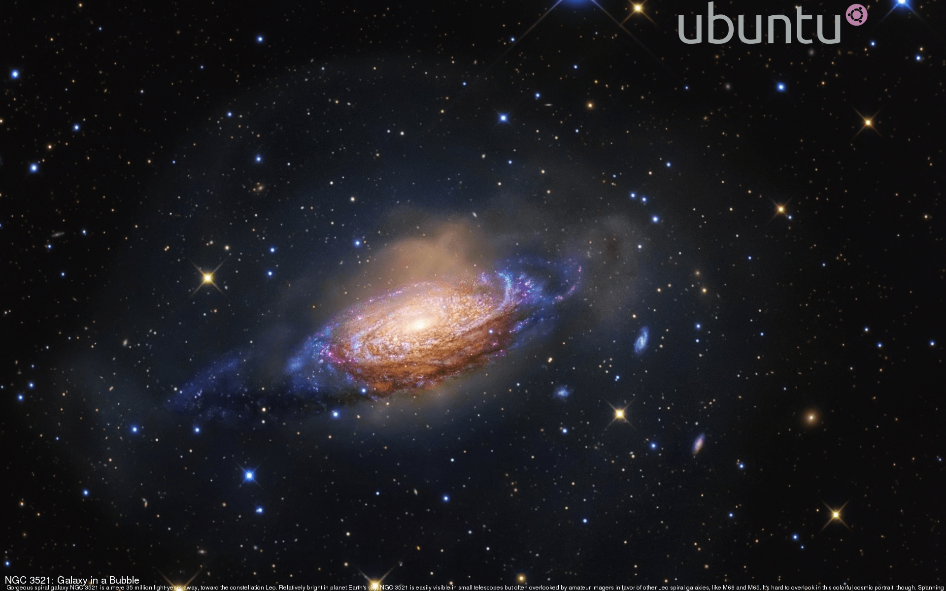 Galassia spirale con logo Ubuntu, 1920x1200 Full HD+ WUXGA, PC