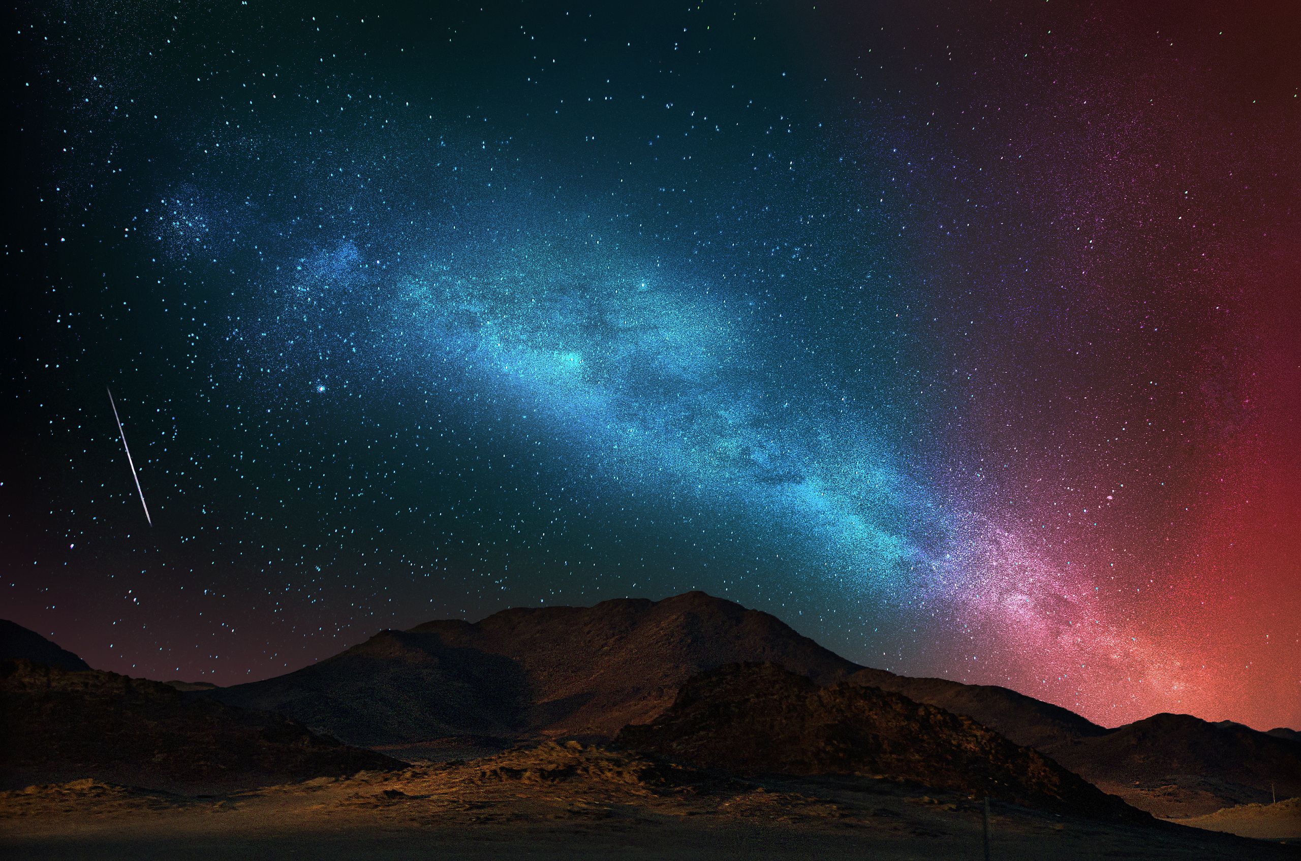 Galassia sopra montagne notturne, 2560x1695 2K, Monitor Gaming