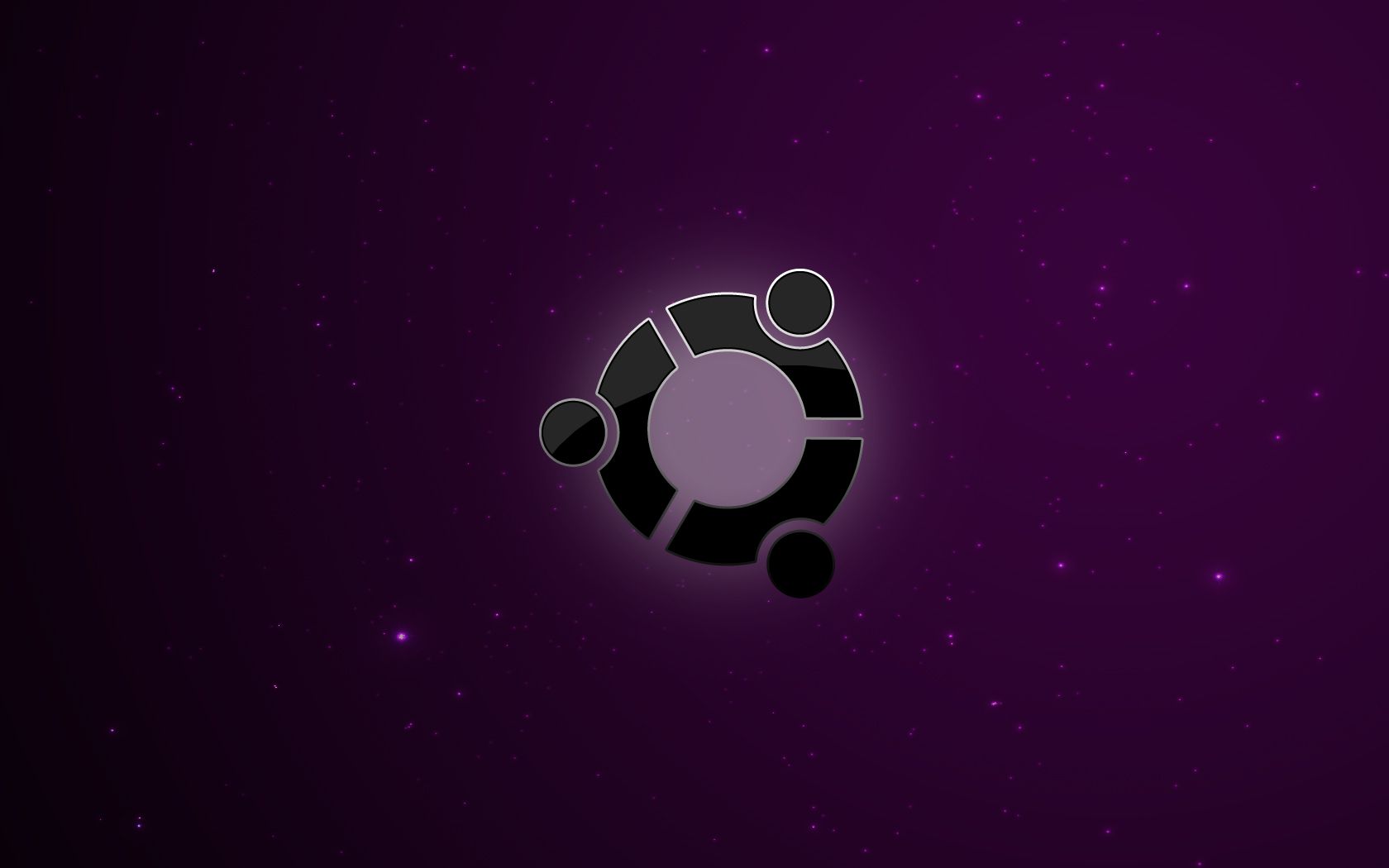 Logo Ubuntu su galassia, 1680x1050 HD Ready, PC