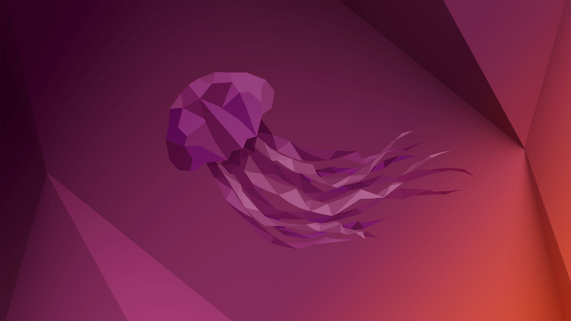 Medusa low-poly viola Ubuntu, 1920x1080 Full HD 1080p, Desktop