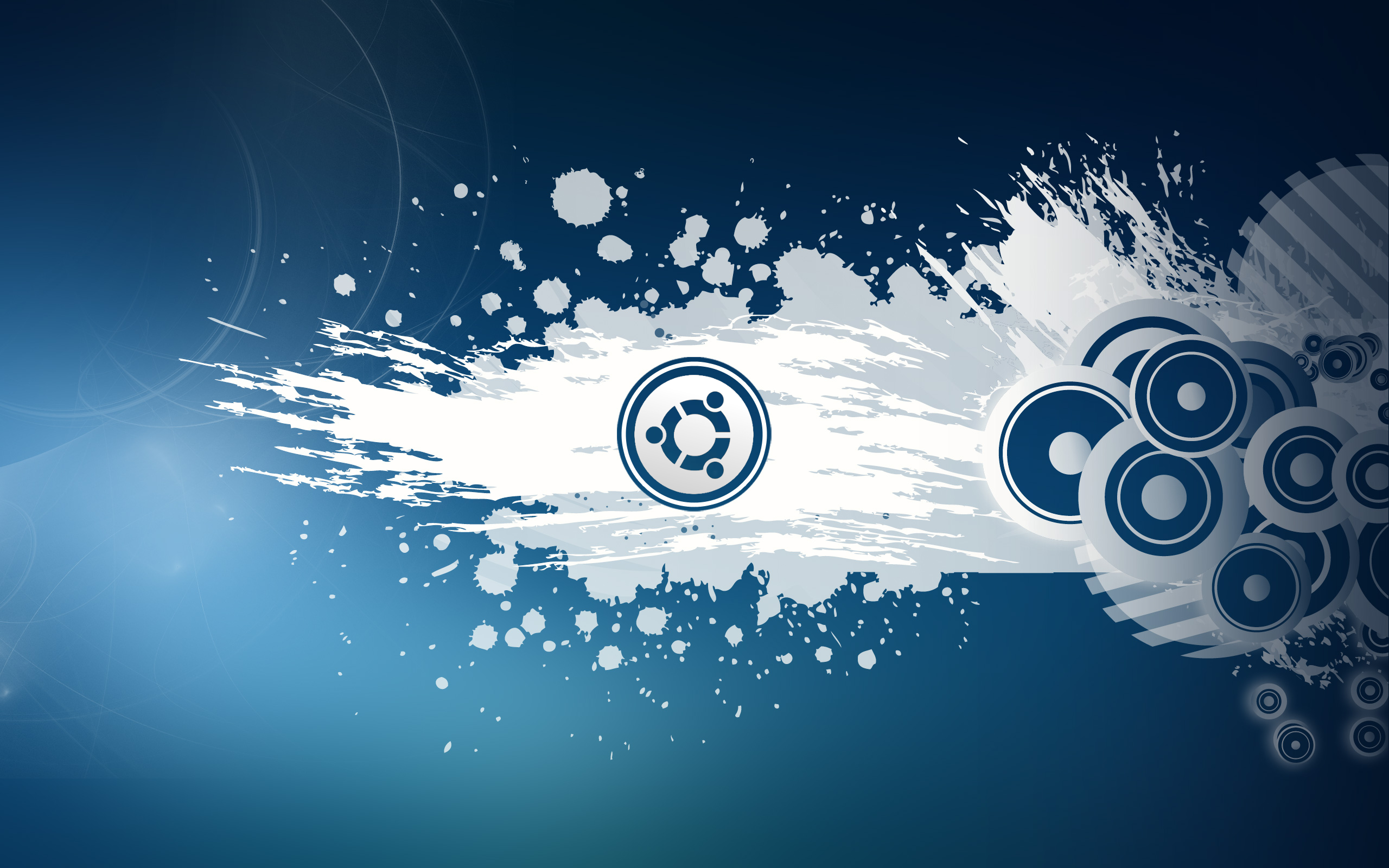 Logo Ubuntu splatter blu, 2560x1600 WQXGA, Desktop