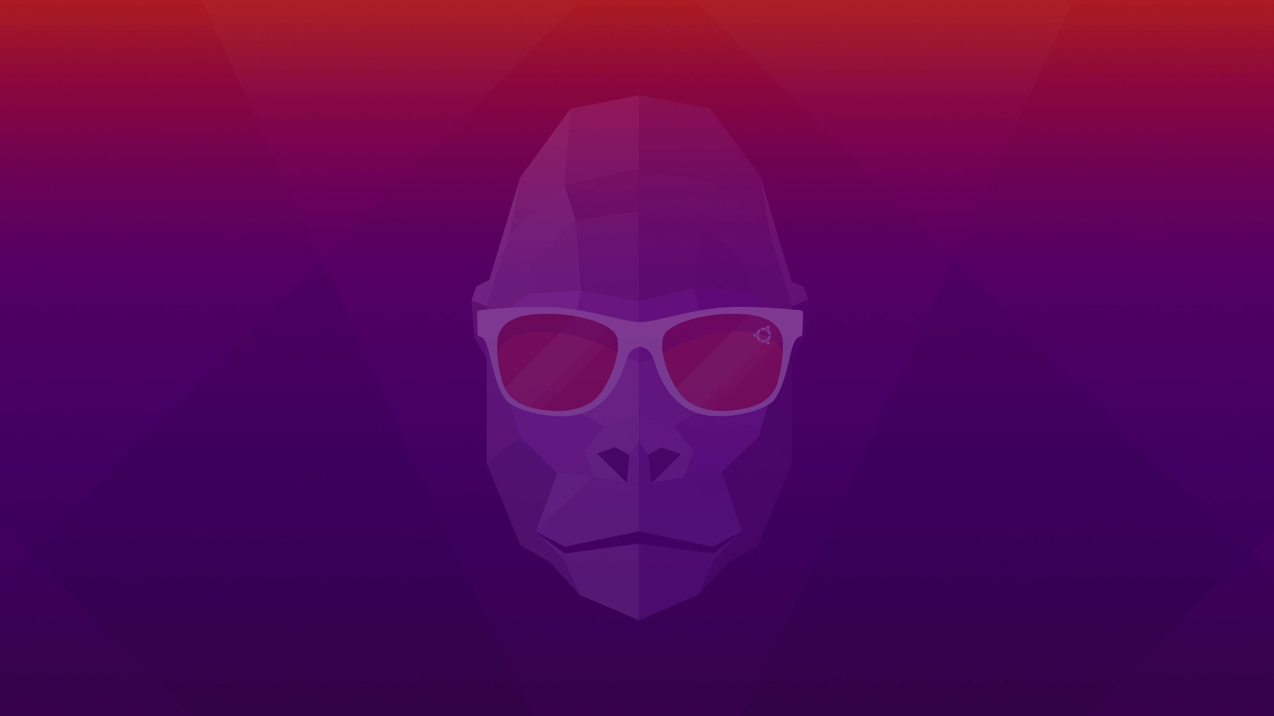 Gorilla con occhiali da sole Ubuntu, 4096x2304 4K Ultra HD, Monitor 4K