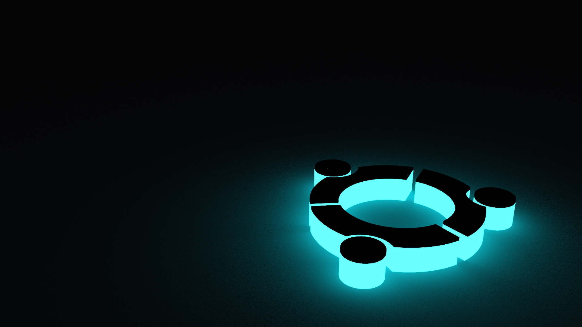 Logo Ubuntu 3D luminoso ciano, 1920x1080 1080p, PC Desktop