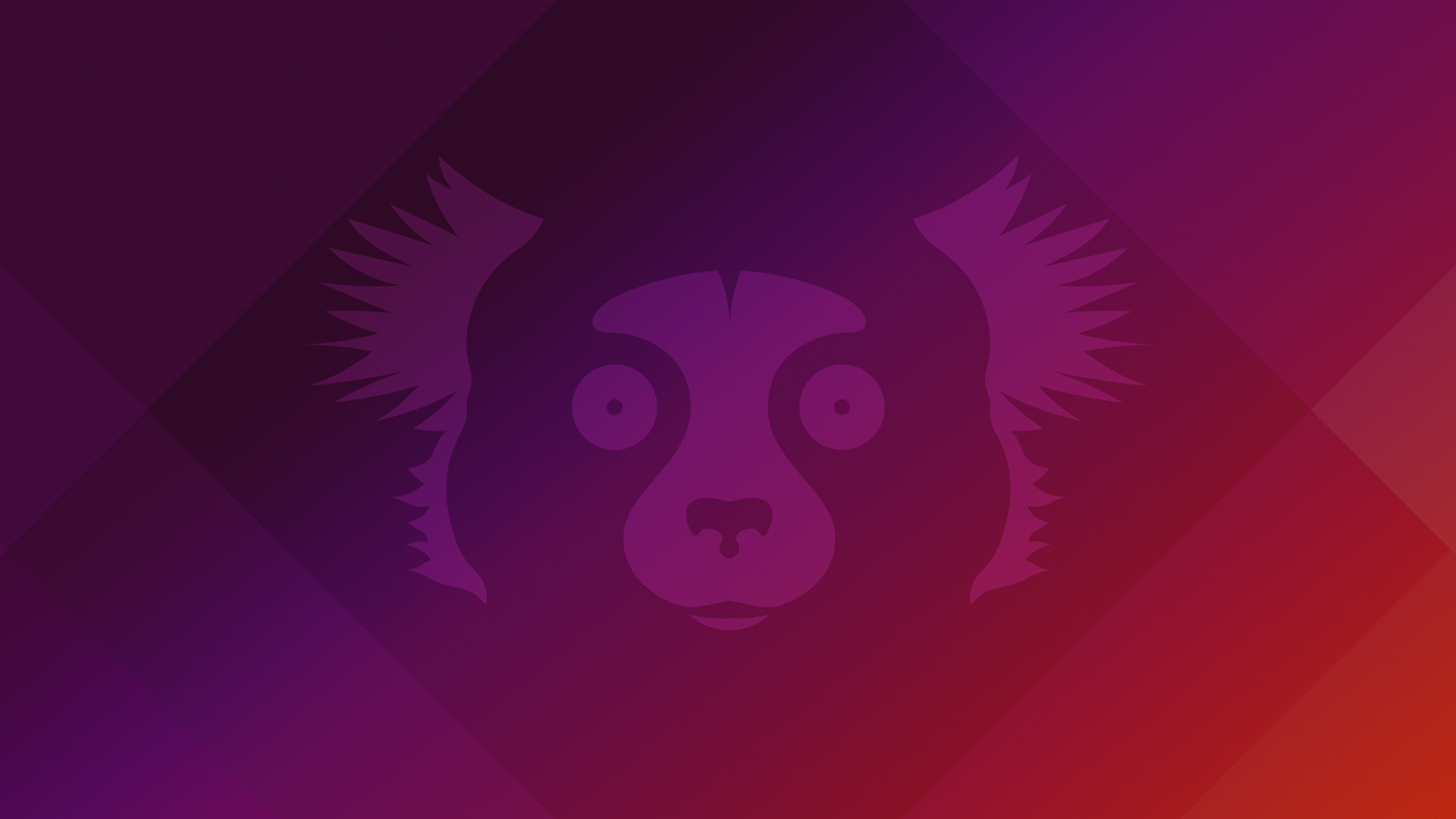 Logo lemure Ubuntu viola arancione, 1920x1080 Full HD 1080p, PC