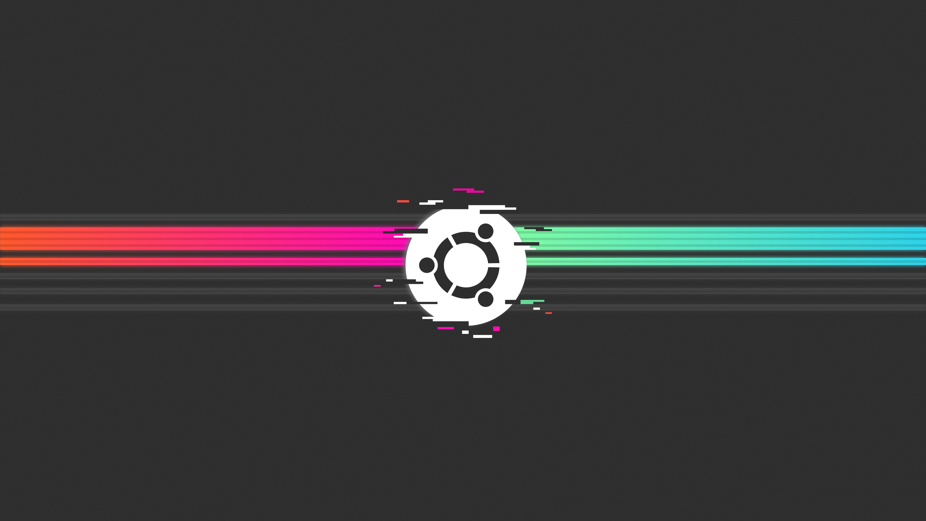 Logo Ubuntu linee colorate, 3840x2160 4K Ultra HD, Monitor 4K