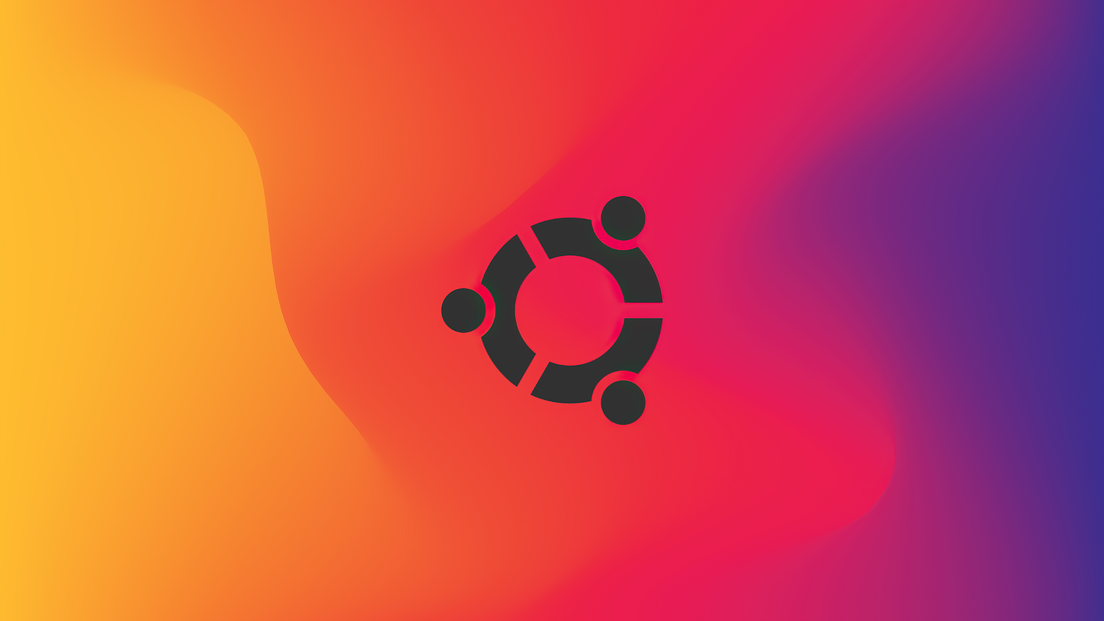 Logo Ubuntu su sfondo colorato, 3840x2160 UHD, PC 4K