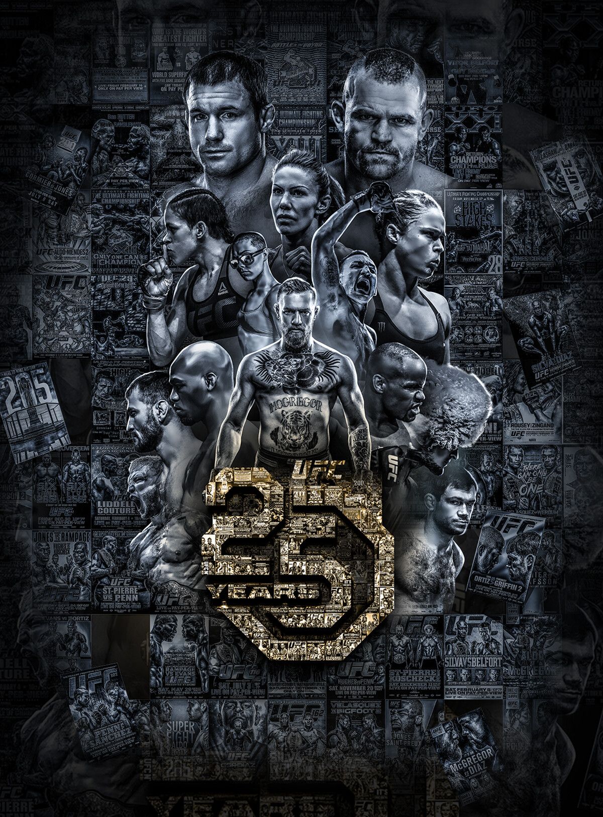Poster UFC 25 anni lottatori, 1200x1626 Full HD Verticale, iPhone