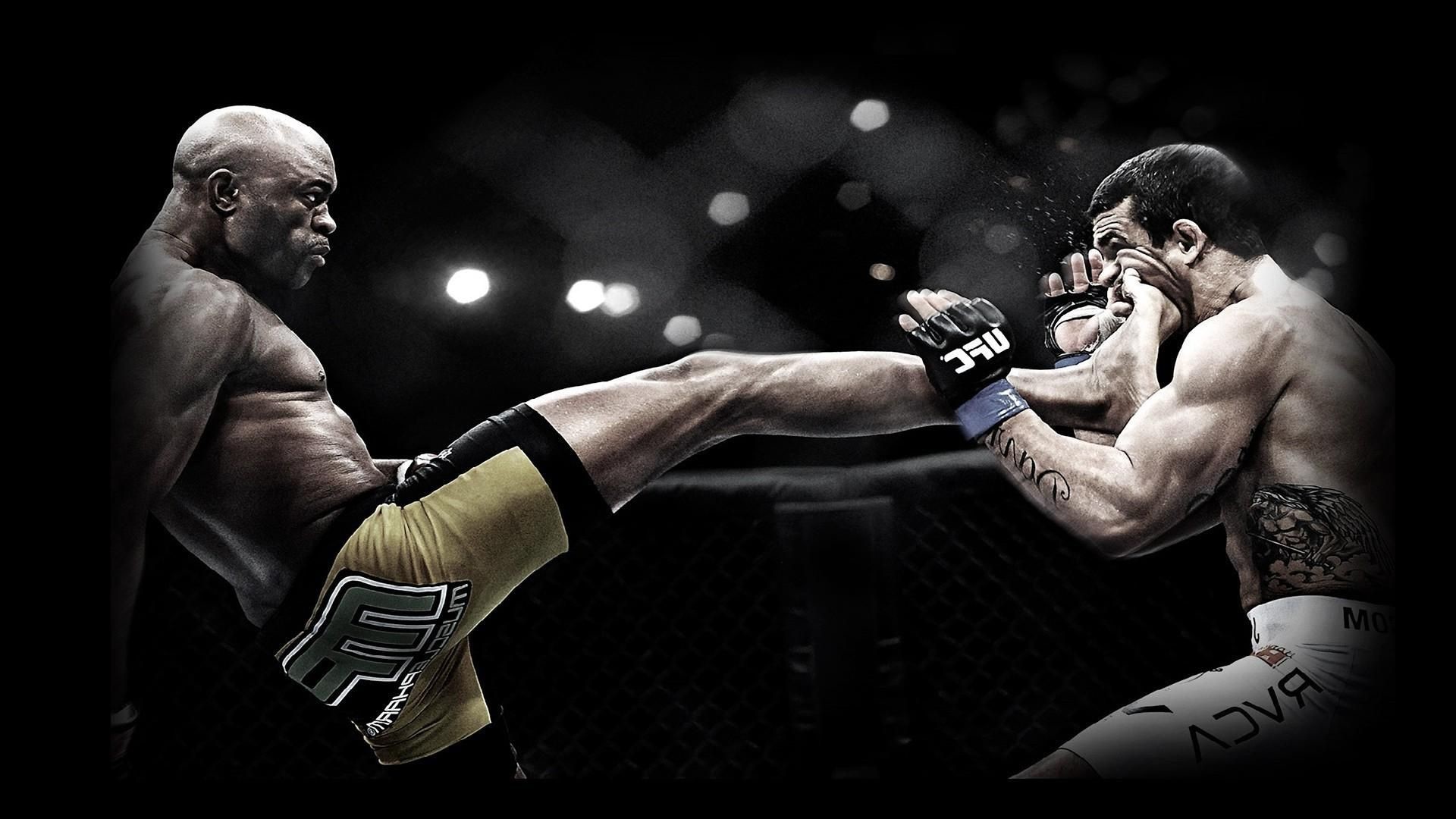 Combattenti UFC calcio in azione, 1920x1080 Full HD, Laptop