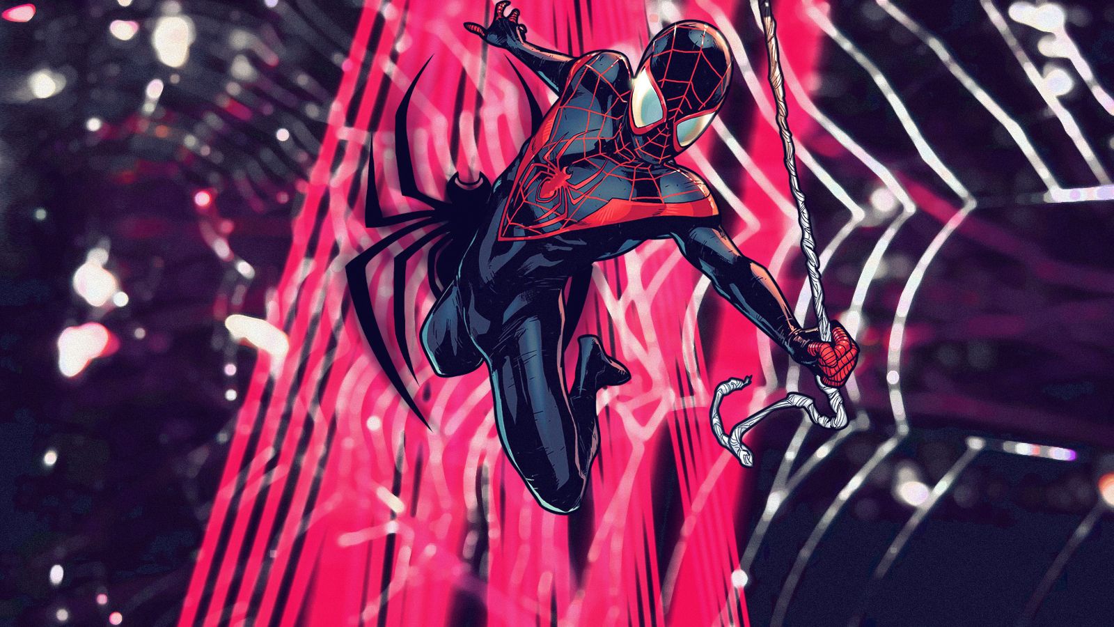 Spider-Man Miles Morales tela ragnatela, 1600x900 900p, Desktop
