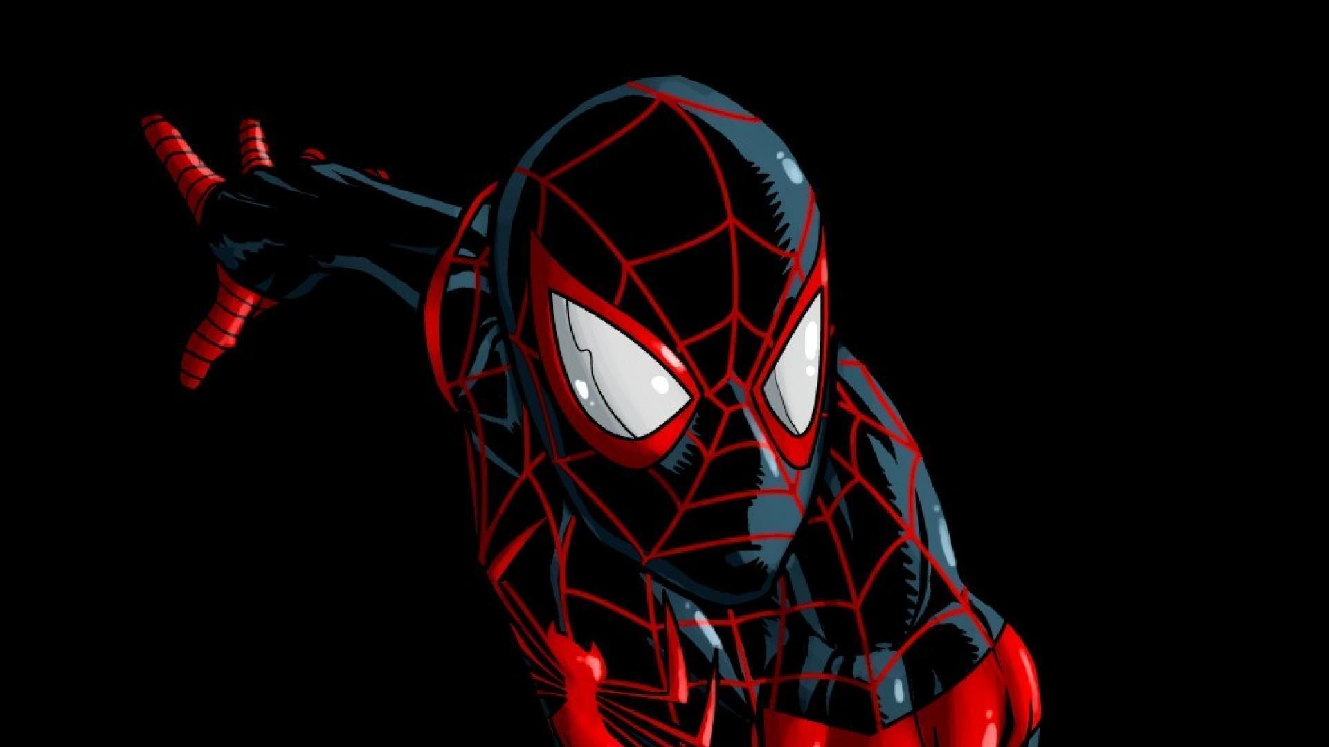 Miles Morales Spider-Man nero rosso, 1920x1080 Full HD, Desktop