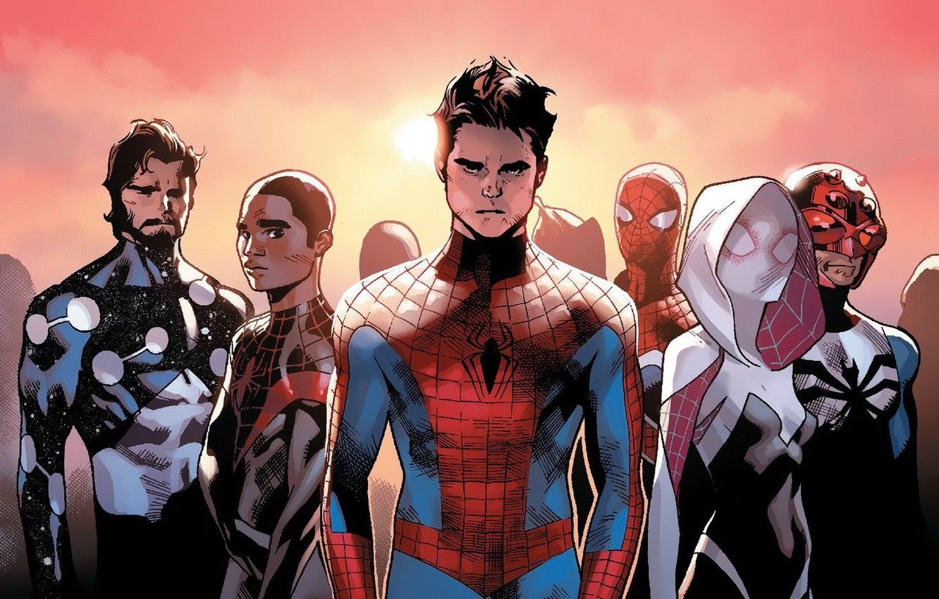 Spider-Man e Spider-Verse gruppo, 1332x850 HD, Desktop