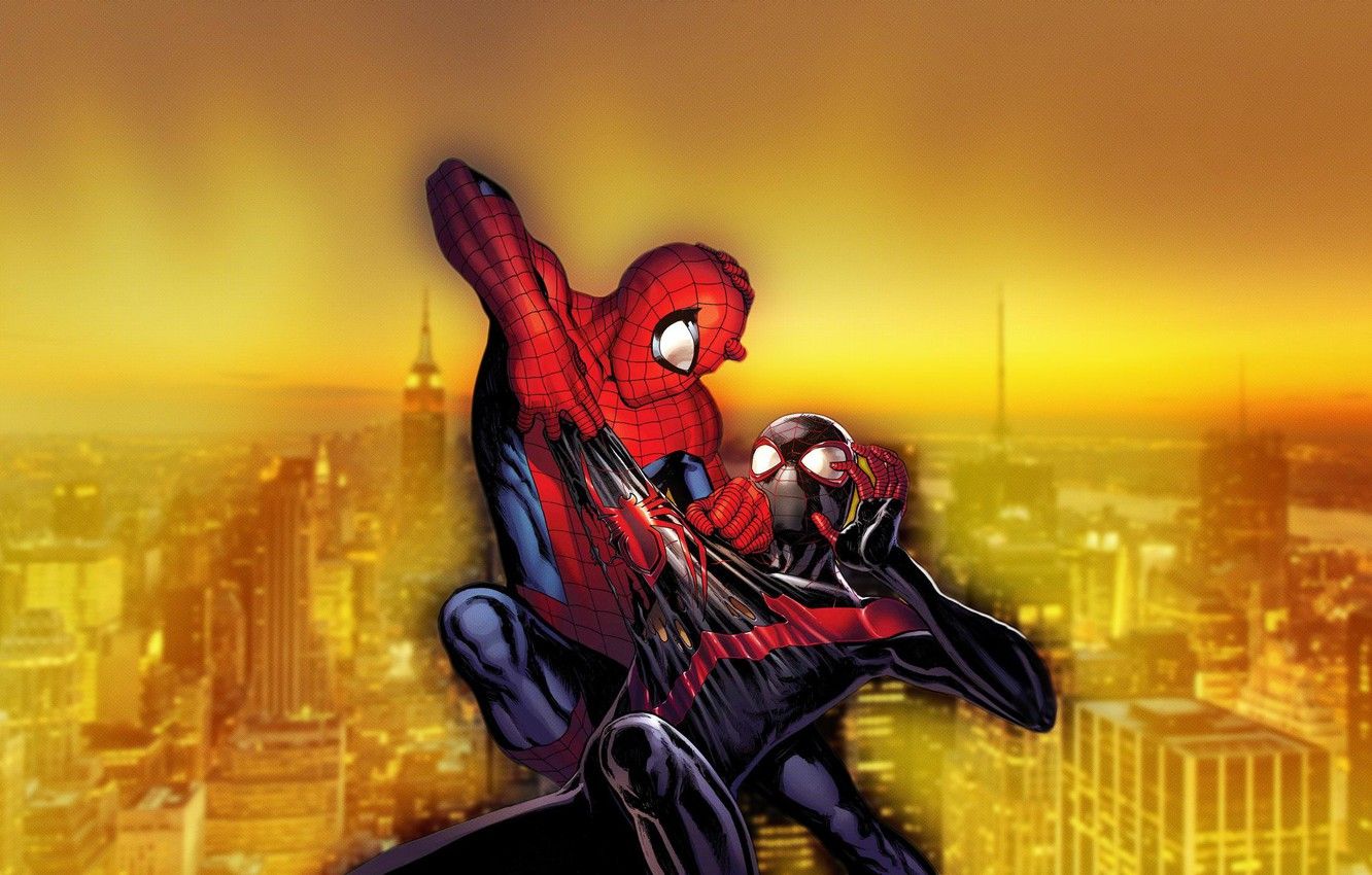 Spider-Man contro nemico, New York, 1332x850 720p, Laptop