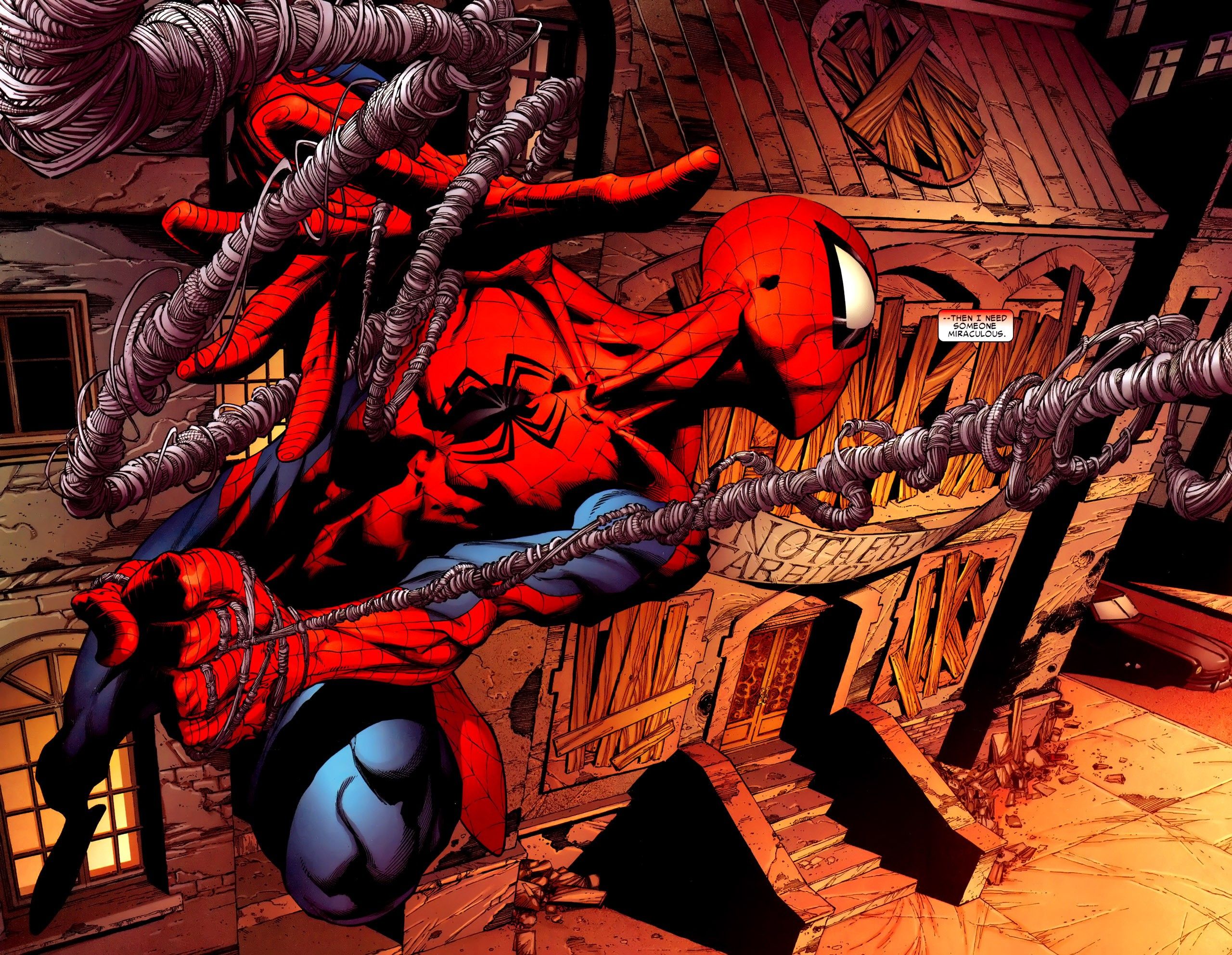 Spider-Man su ragnatele fumetto, 2560x1985 2K, Monitor Gaming