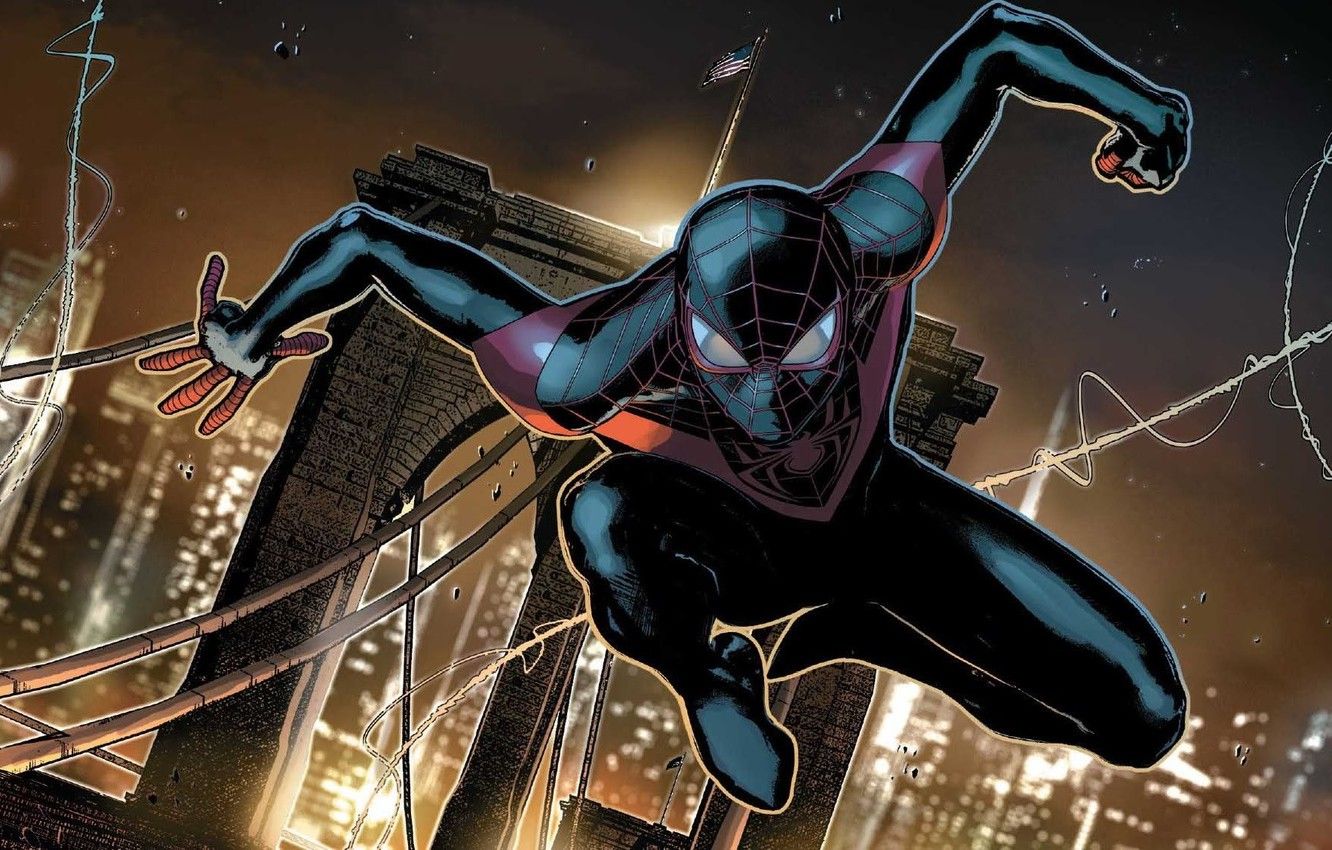 Miles Morales Spider-Man città, 1332x850 HD, Desktop