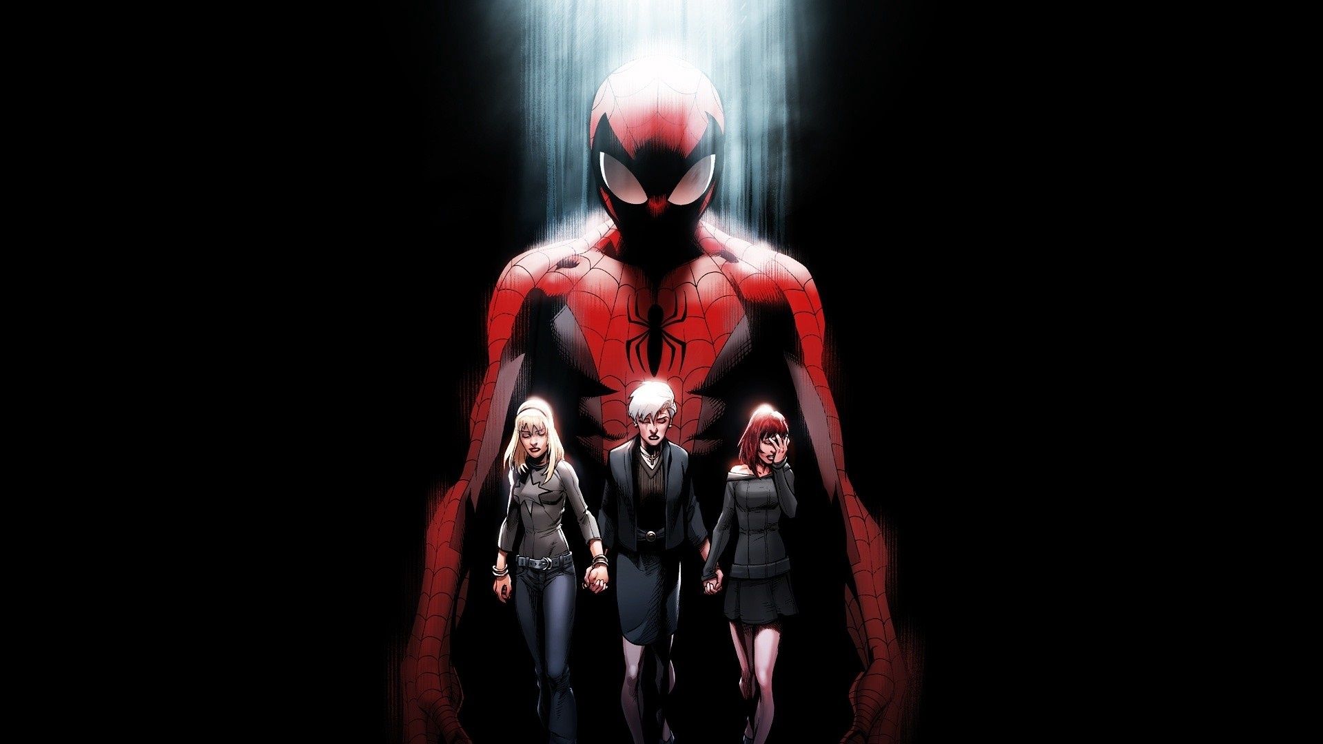 Spider-Man ombra e personaggi, Marvel, 1920x1080 Full HD, Desktop
