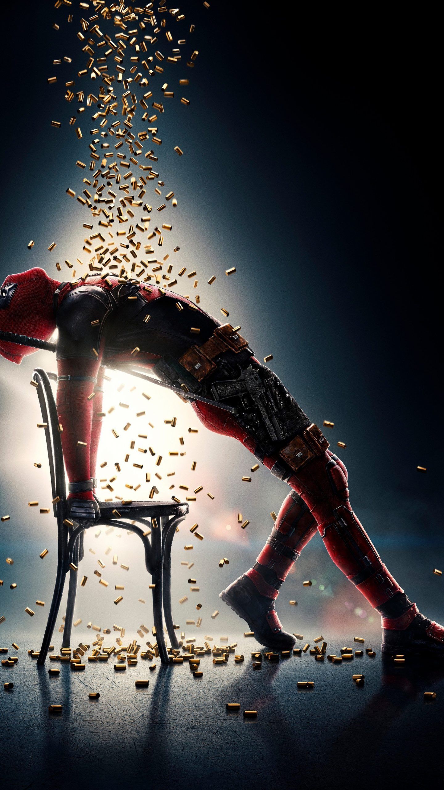 Deadpool posa su sedia, mercenario, 1440x2560 Full HD Verticale, Smartphone