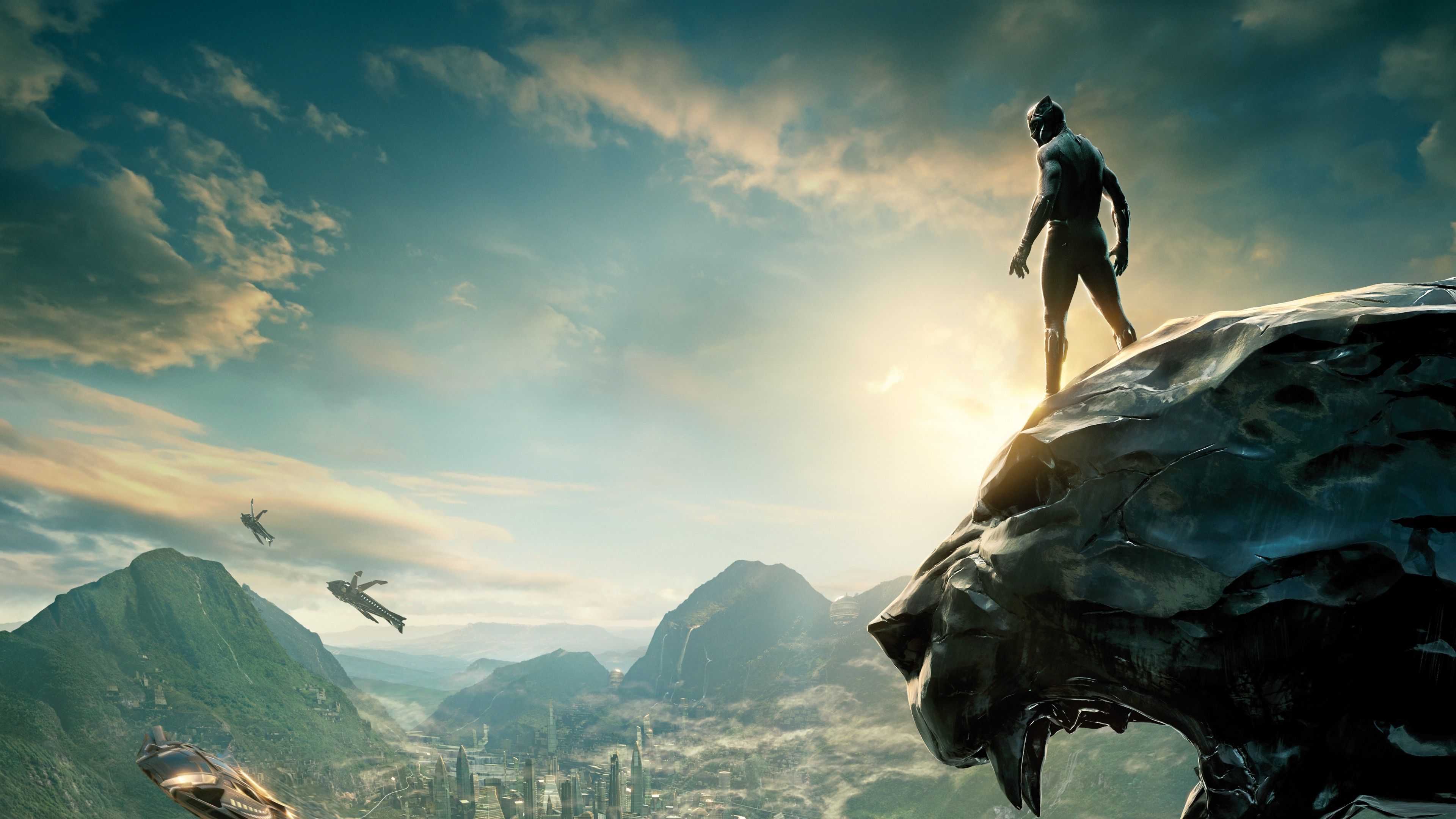 Black Panther su statua pantera, 3840x2160 4K Ultra HD, Monitor 4K