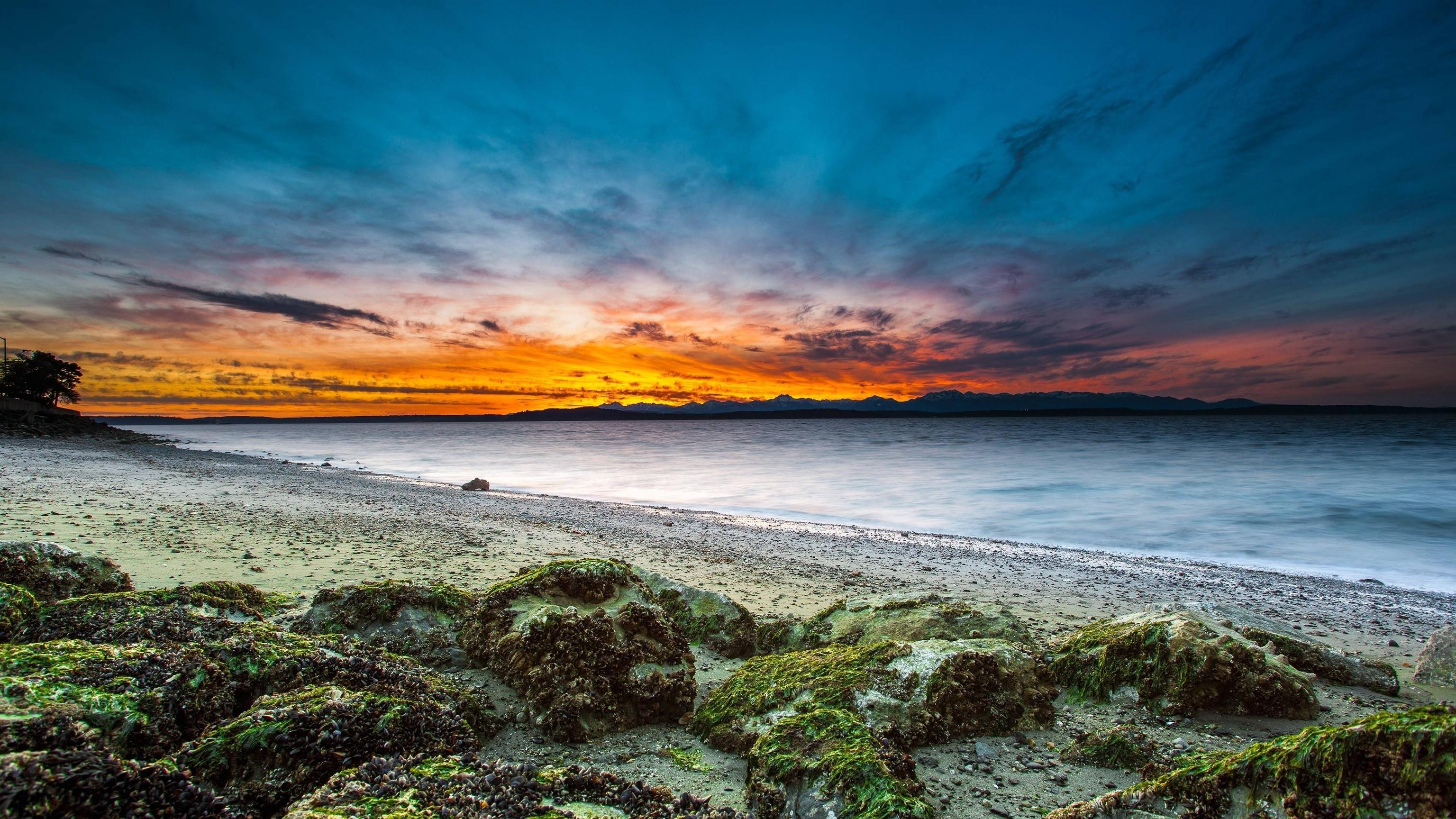 Tramonto sulla spiaggia, 3840x2160 UHD, PC 4K
