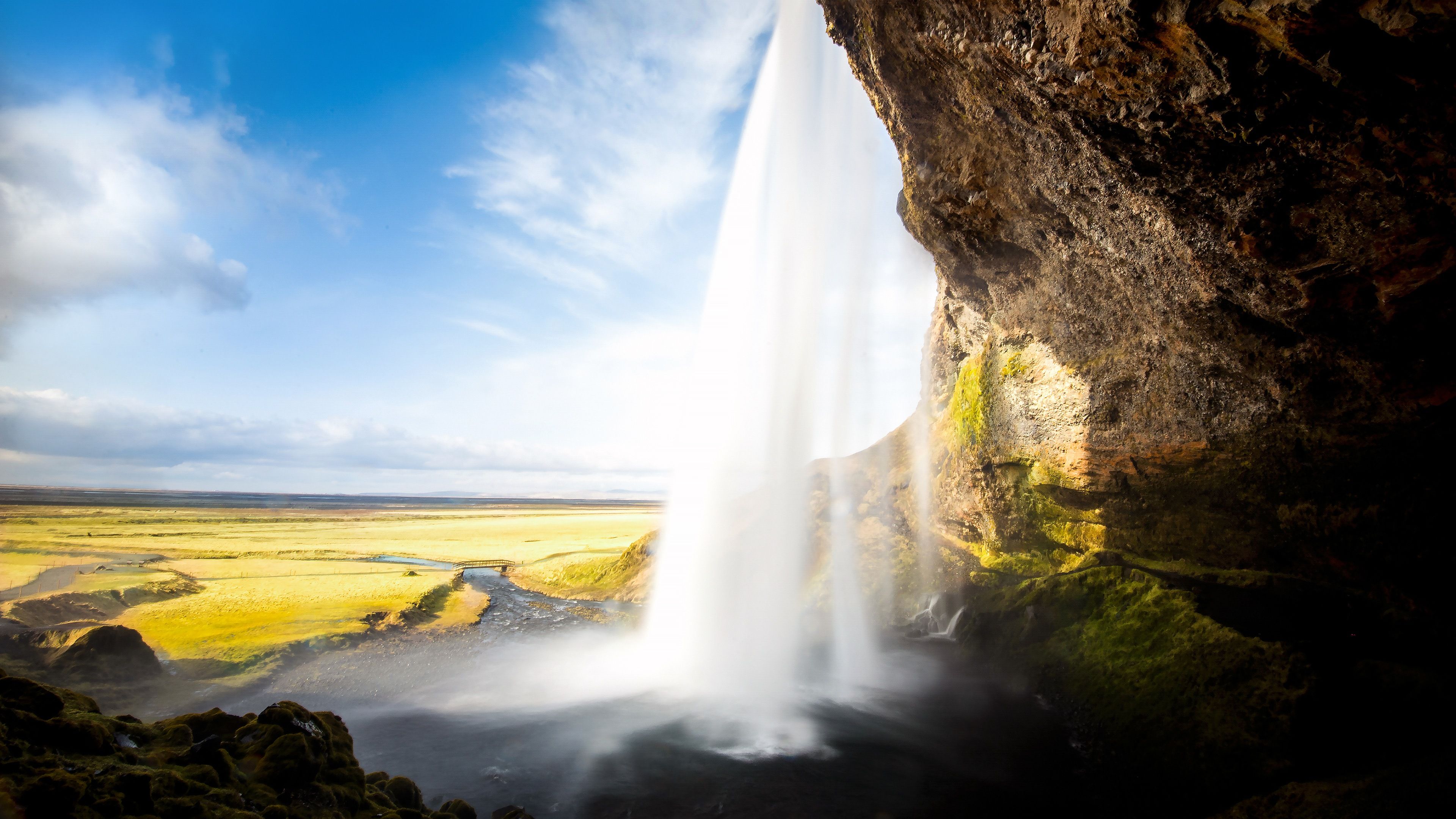 Cascata Seljalandsfoss Islanda, 3840x2160 4K Ultra HD, Monitor 4K