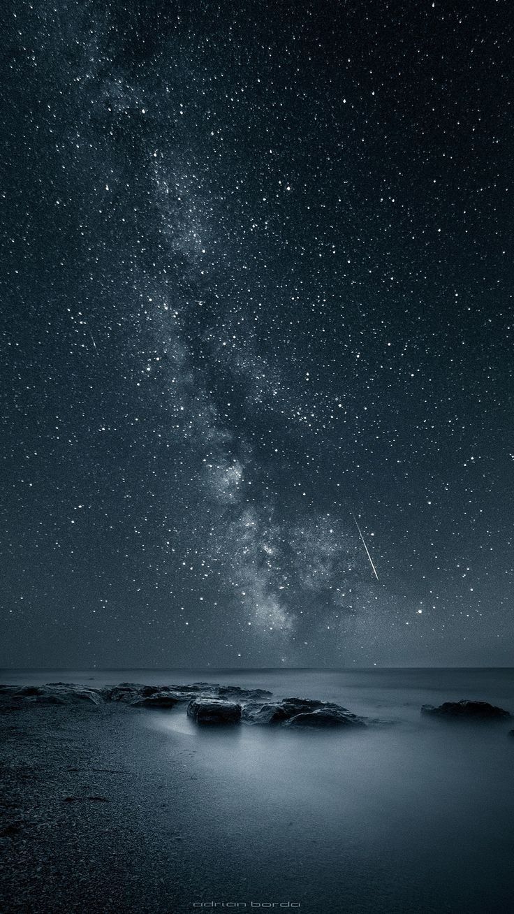 Via Lattea sopra mare notturno, 736x1308 Full HD Verticale, Smartphone