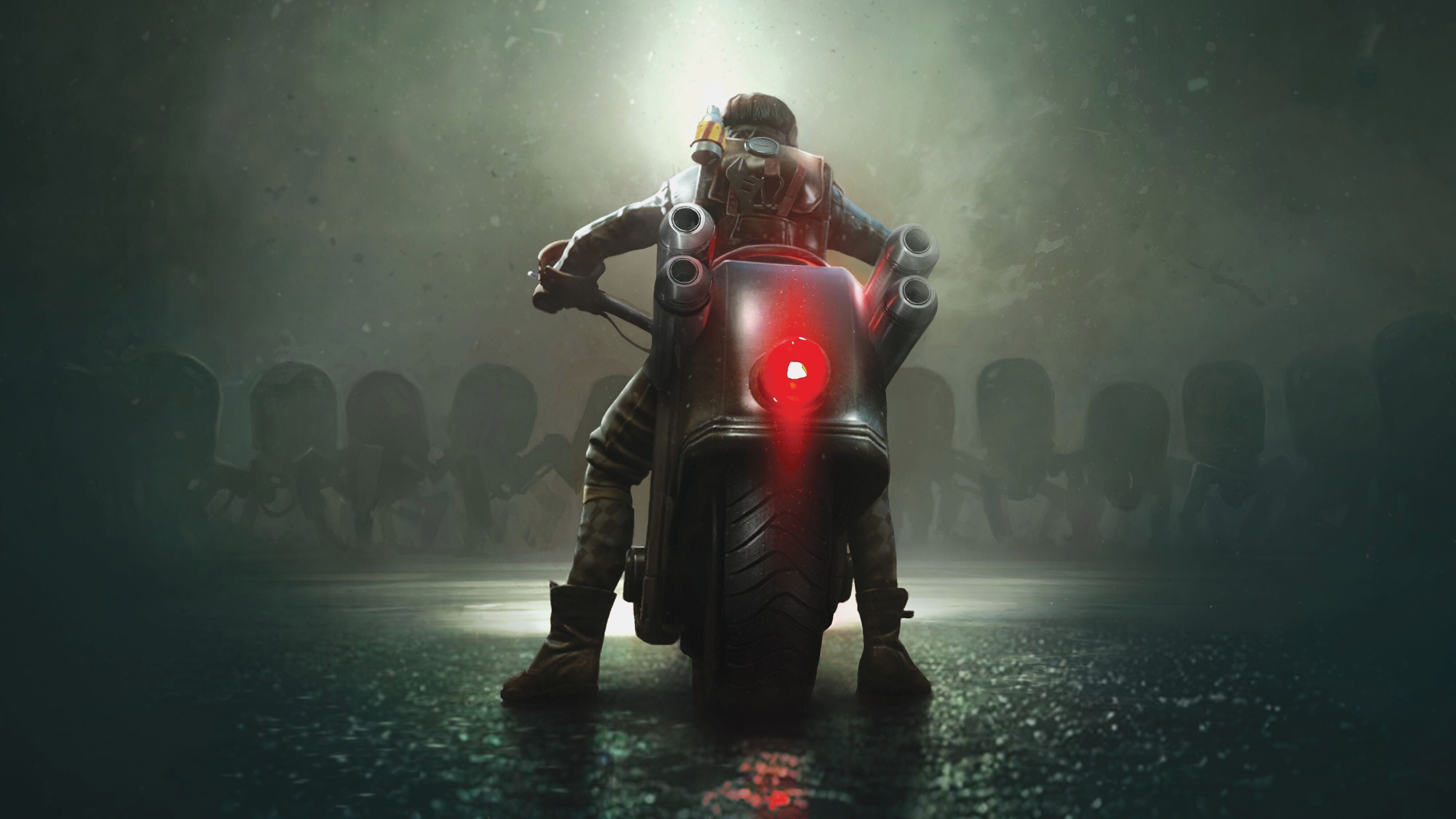 Motociclista con moto rossa, 4000x2250 Ultra HD, 4K TV