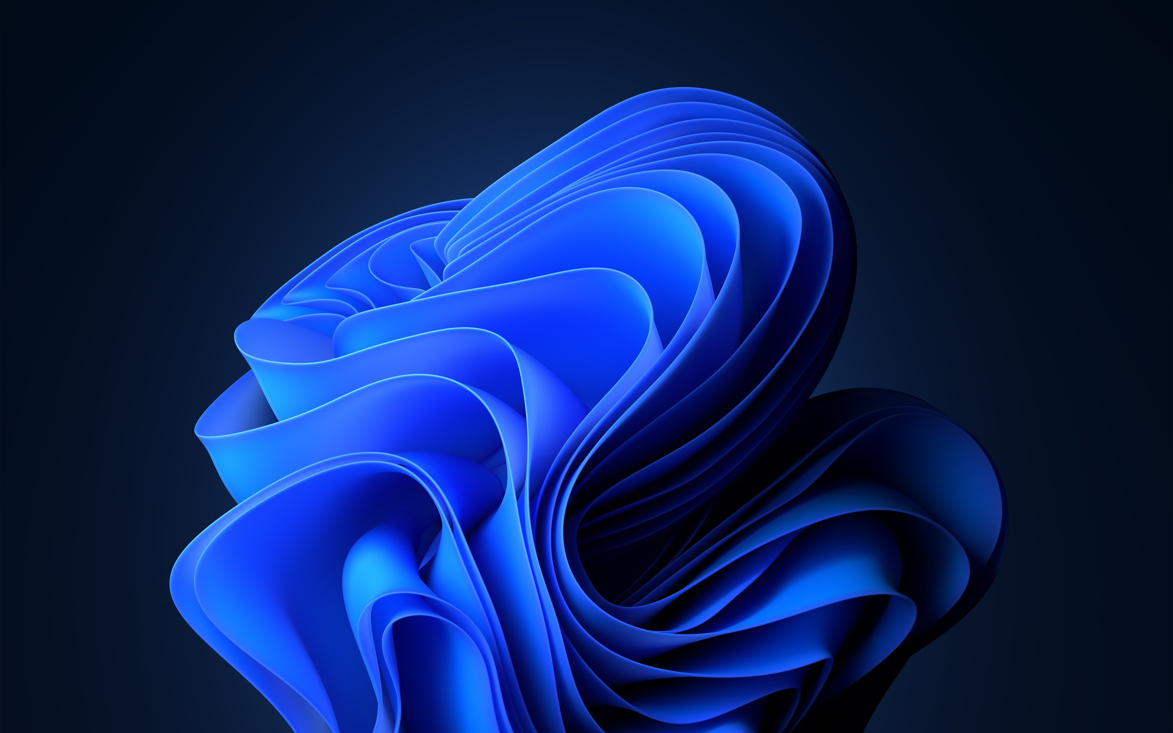 Logo Windows 11 astratto blu, sistema operativo Microsoft, 3840x2400 UHD, PC 4K