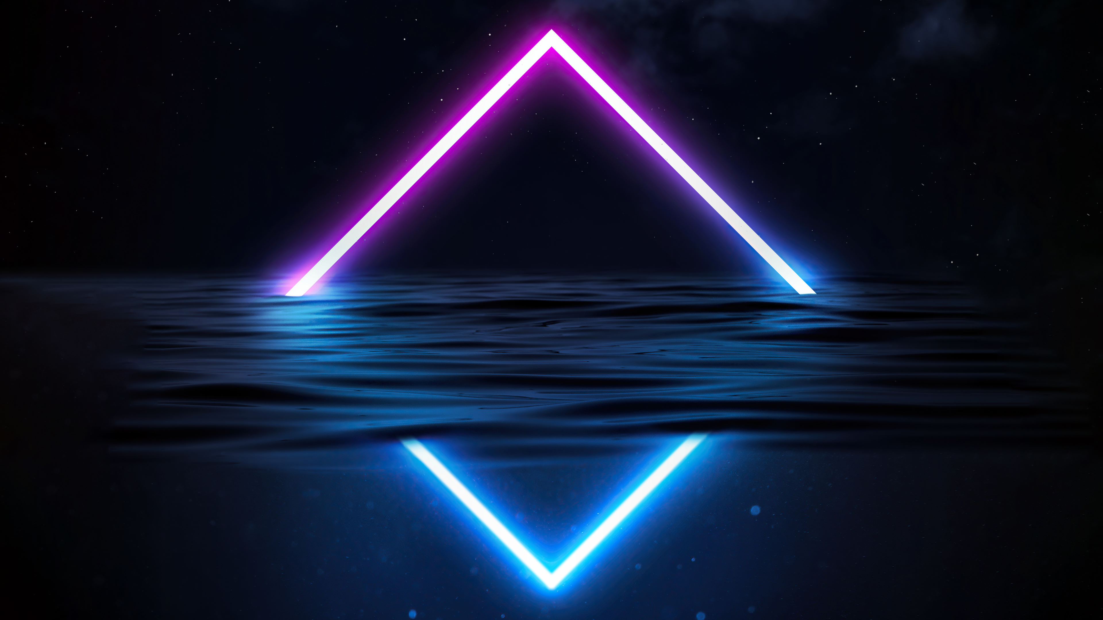 Rombo neon acqua notturna, 3840x2160 4K Ultra HD, Monitor 4K