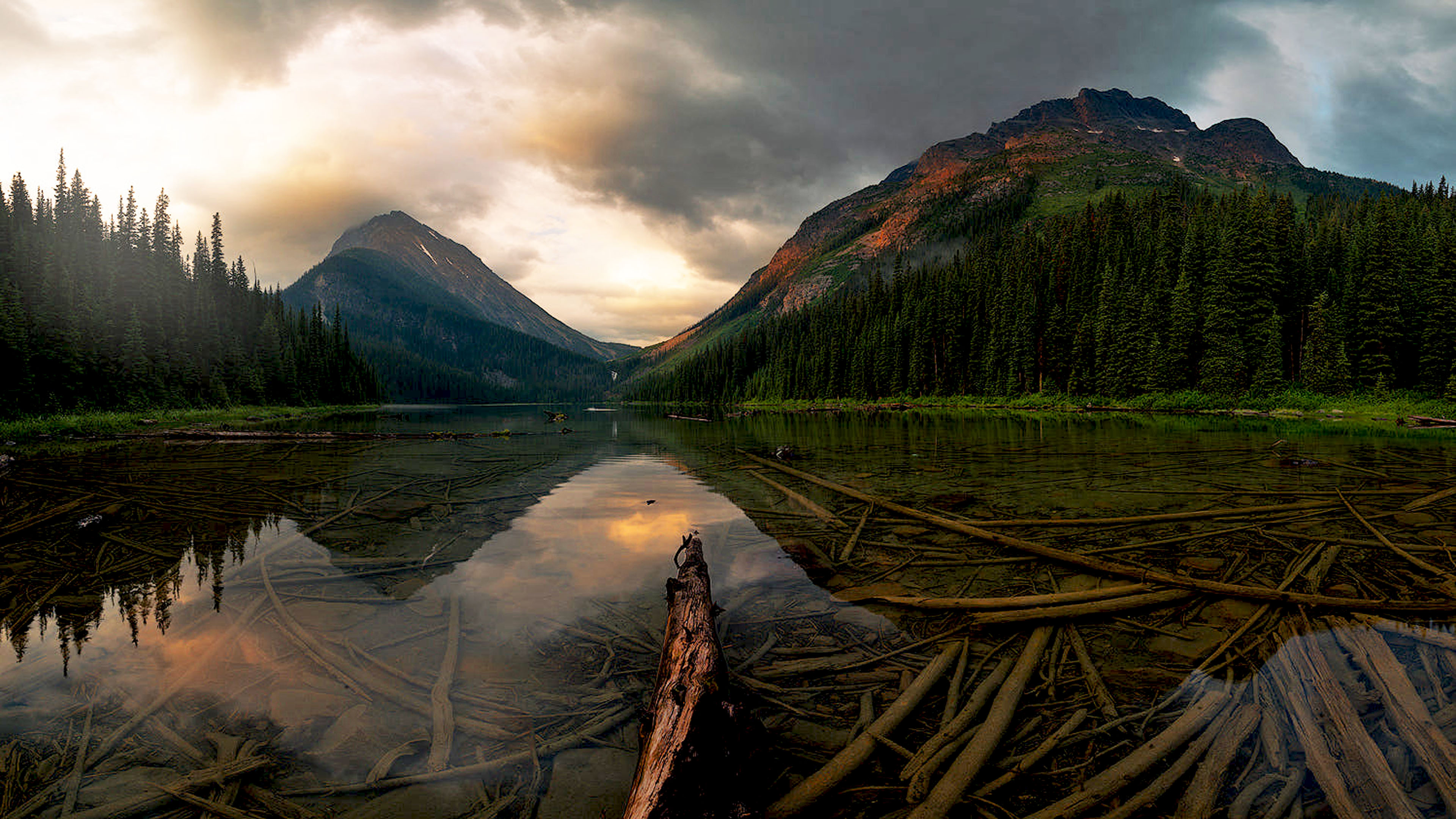 Alba montagne lago Rockies canadesi, 3840x2160 4K, Desktop 4K